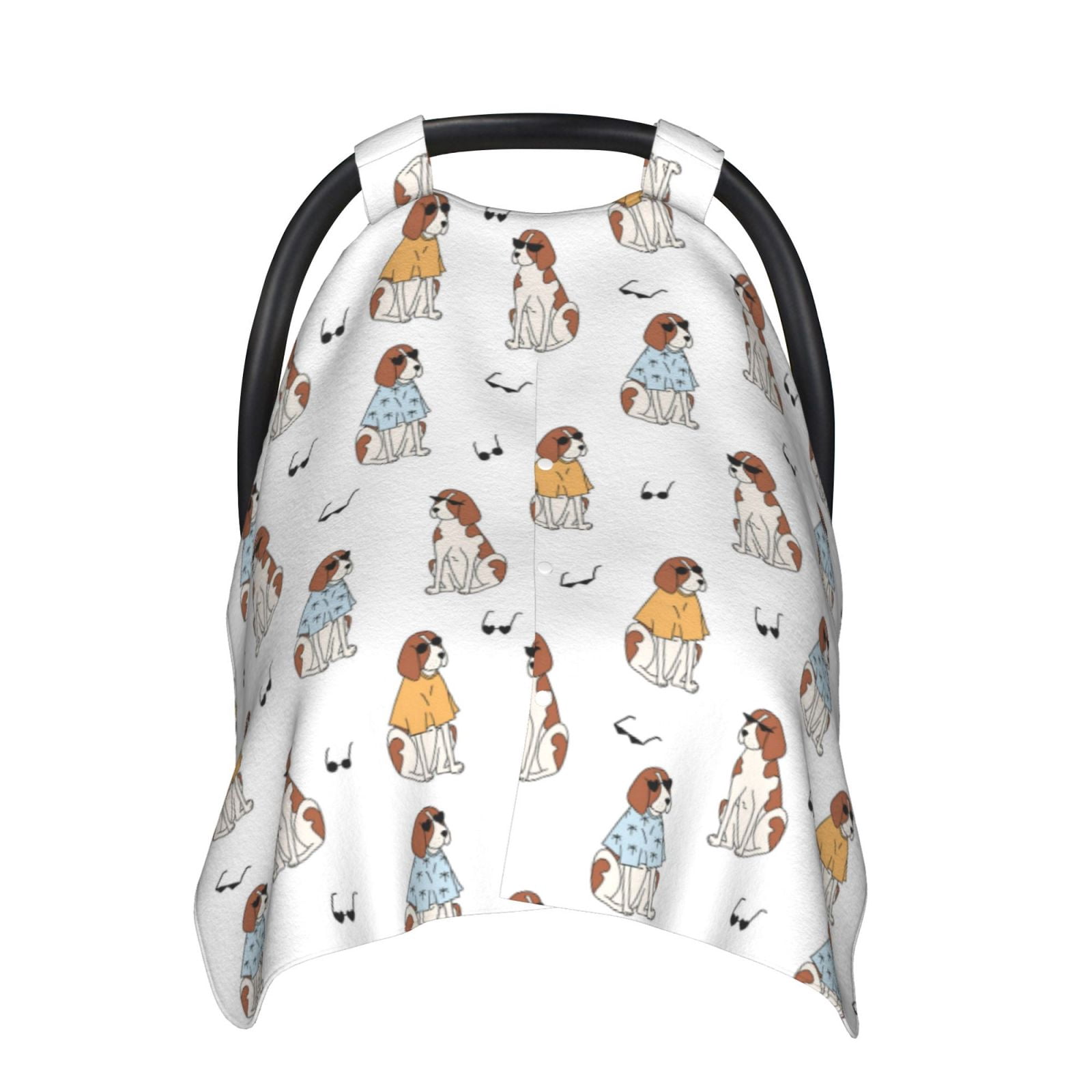 Car Seat Cover Baby - Cute Glasses Dog Breathable Infant Car Seat Cover for Baby Carseat, Lightweight Comfort Baby Essentials Must Haves Newborn Stuff for Girl Boy