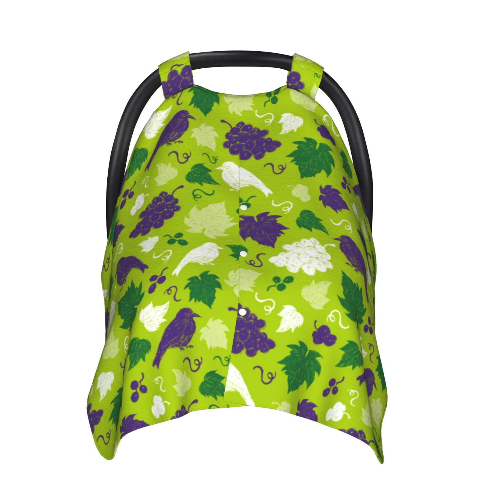 Car Seat Cover Baby - Cute Grape Bird Breathable Infant Car Seat Cover for Baby Carseat, Lightweight Comfort Baby Essentials Must Haves Newborn Stuff for Girl Boy