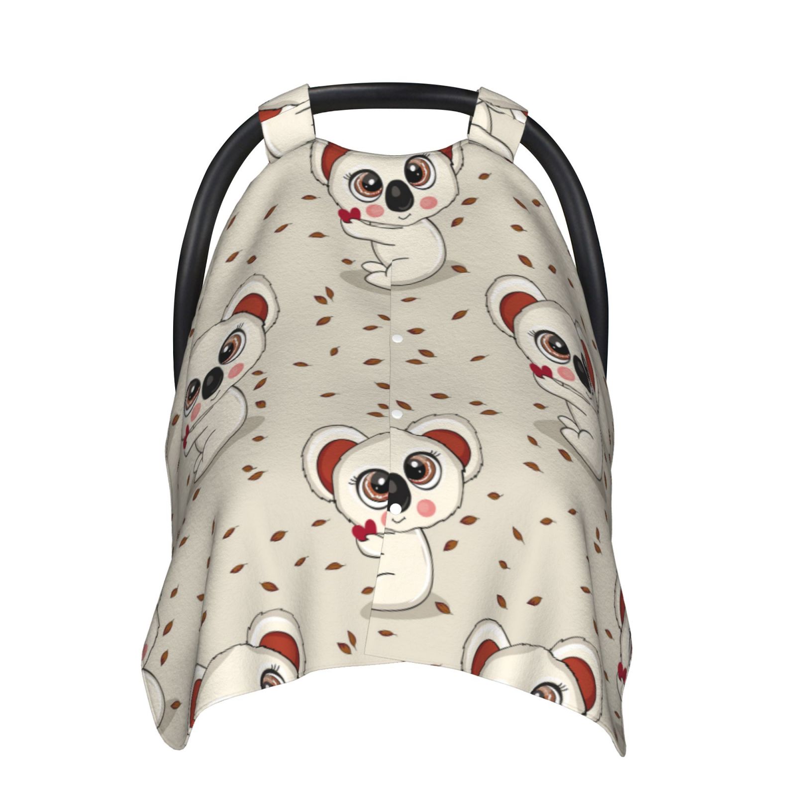 Car Seat Cover Baby - Cute Koala Off White Breathable Infant Car Seat Cover for Baby Carseat, Lightweight Comfort Baby Essentials Must Haves Newborn Stuff for Girl Boy