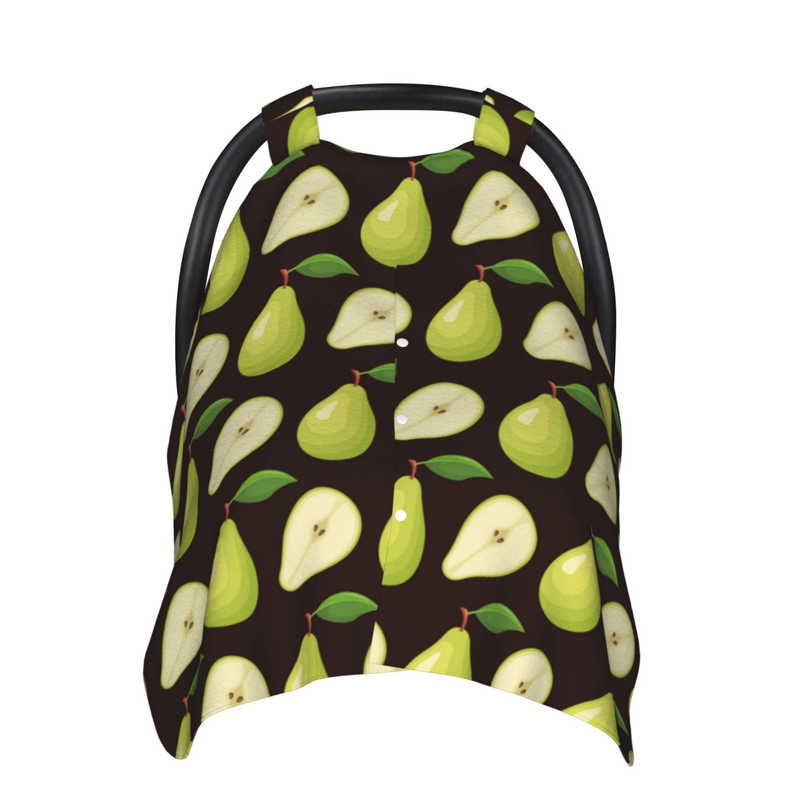 Car Seat Cover Baby - Cute Lime Green Pear Black Breathable Infant Car Seat Cover for Baby Carseat, Lightweight Comfort Baby Essentials Must Haves Newborn Stuff for Girl Boy