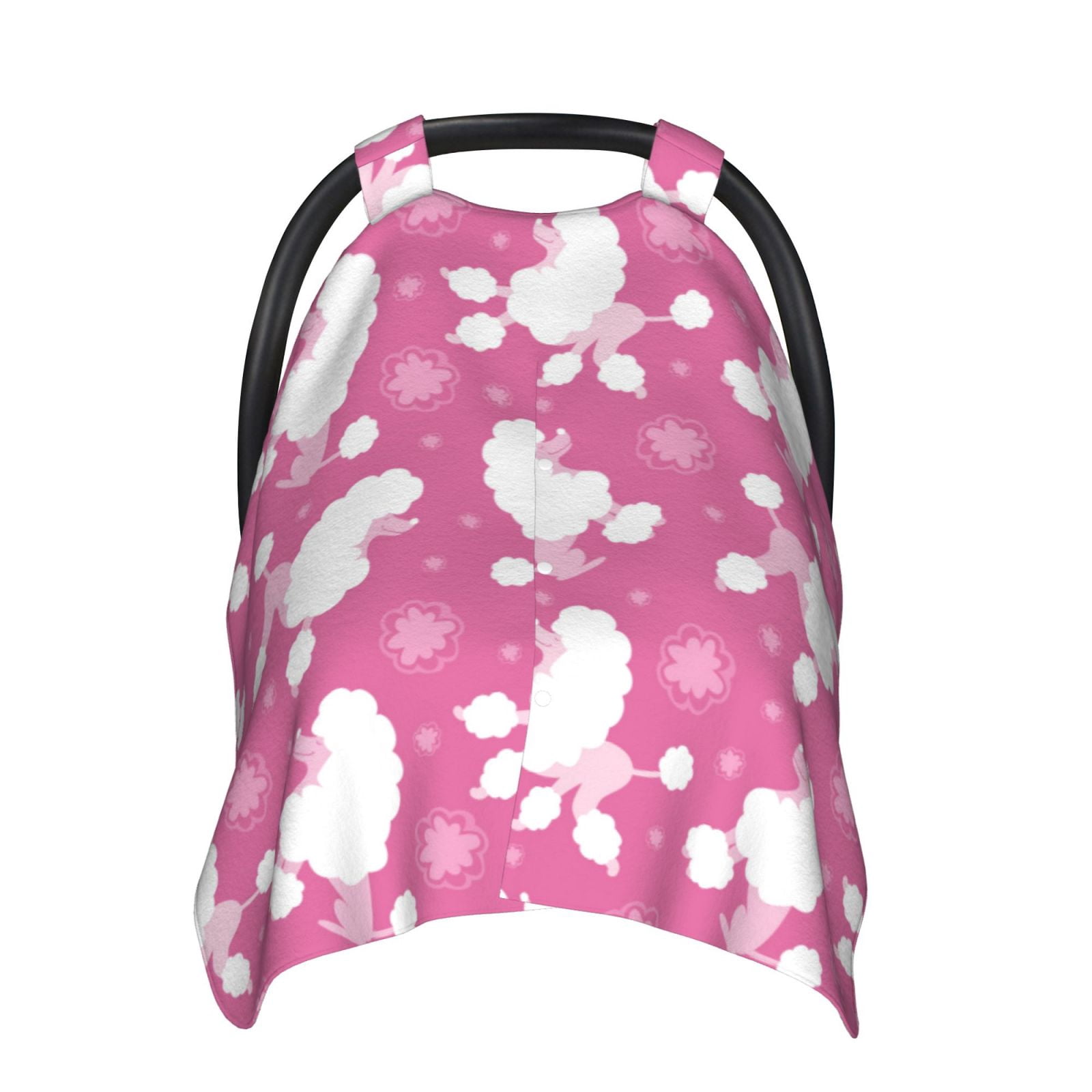 Car Seat Cover Baby - Cute Poodle Dog Pink Breathable Infant Car Seat Cover for Baby Carseat, Lightweight Comfort Baby Essentials Must Haves Newborn Stuff for Girl Boy