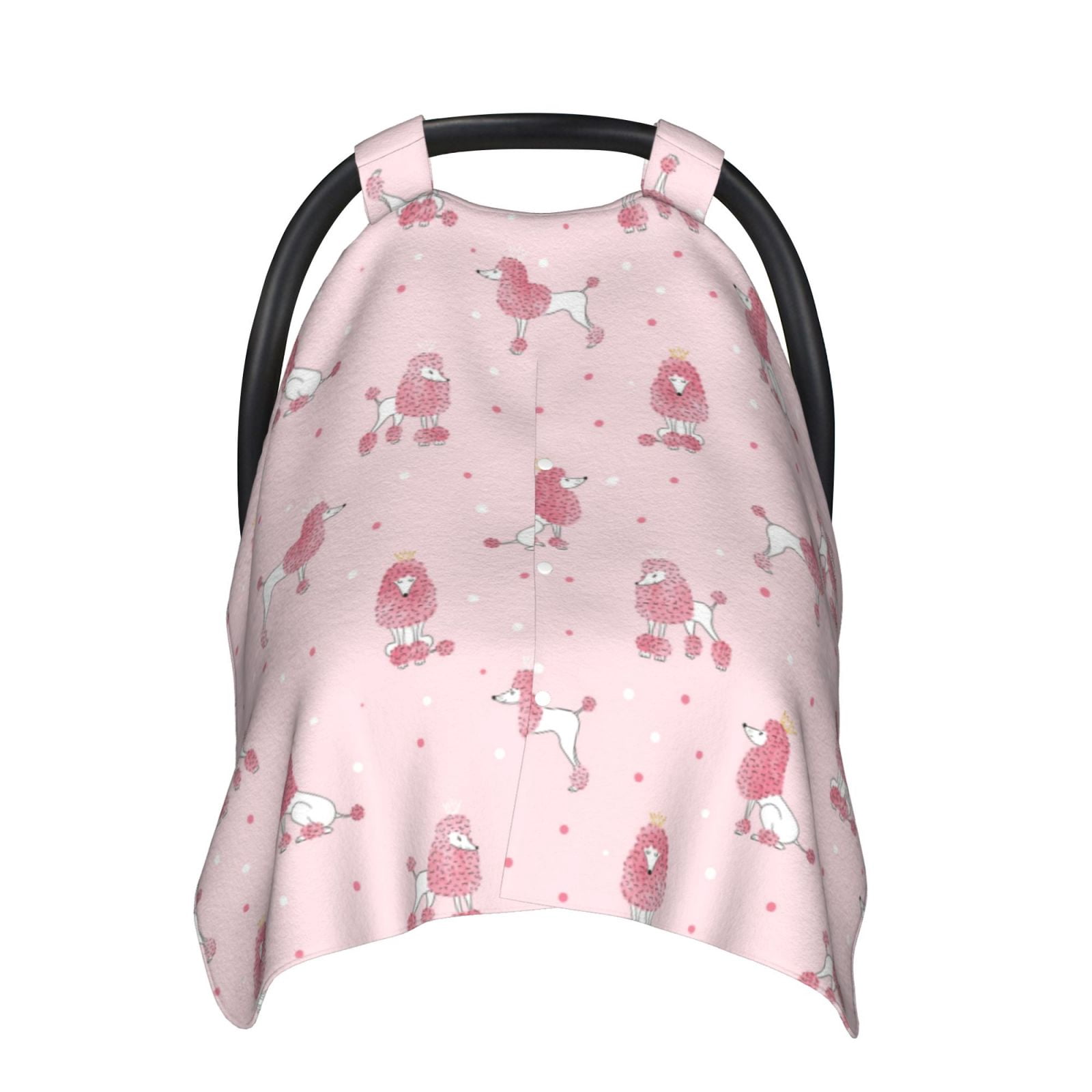 Car Seat Cover Baby - Cute Poodle Dog Queen Pink_A Breathable Infant Car Seat Cover for Baby Carseat, Lightweight Comfort Baby Essentials Must Haves Newborn Stuff for Girl Boy