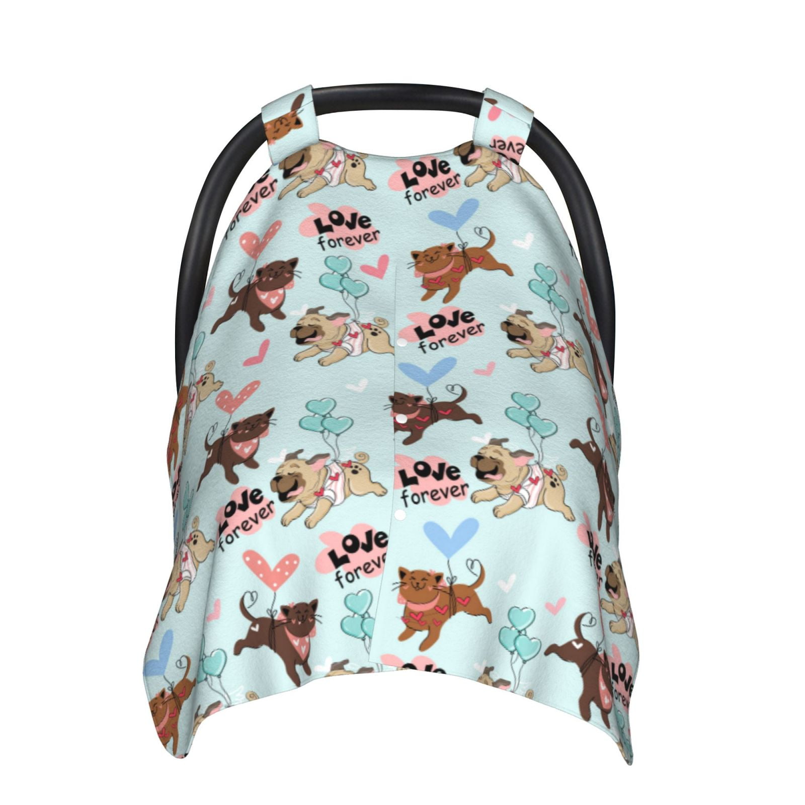 Car Seat Cover Baby Cute Pug Dogs Breathable Infant Car Seat Cover