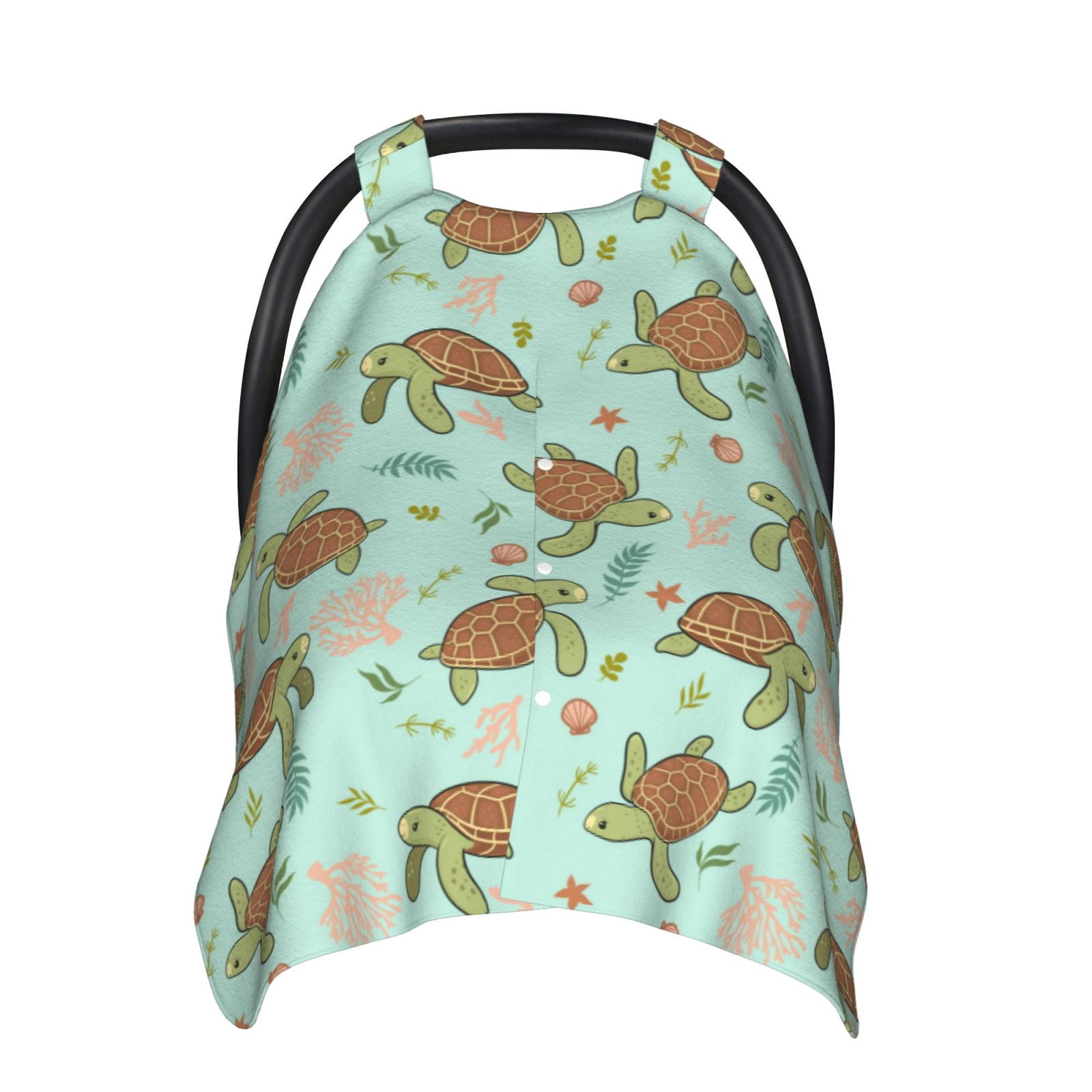 Car Seat Cover Baby - Cute Sea Turtles Breathable Infant Car Seat Cover for Baby Carseat, Lightweight Comfort Baby Essentials Must Haves Newborn Stuff for Girl Boy