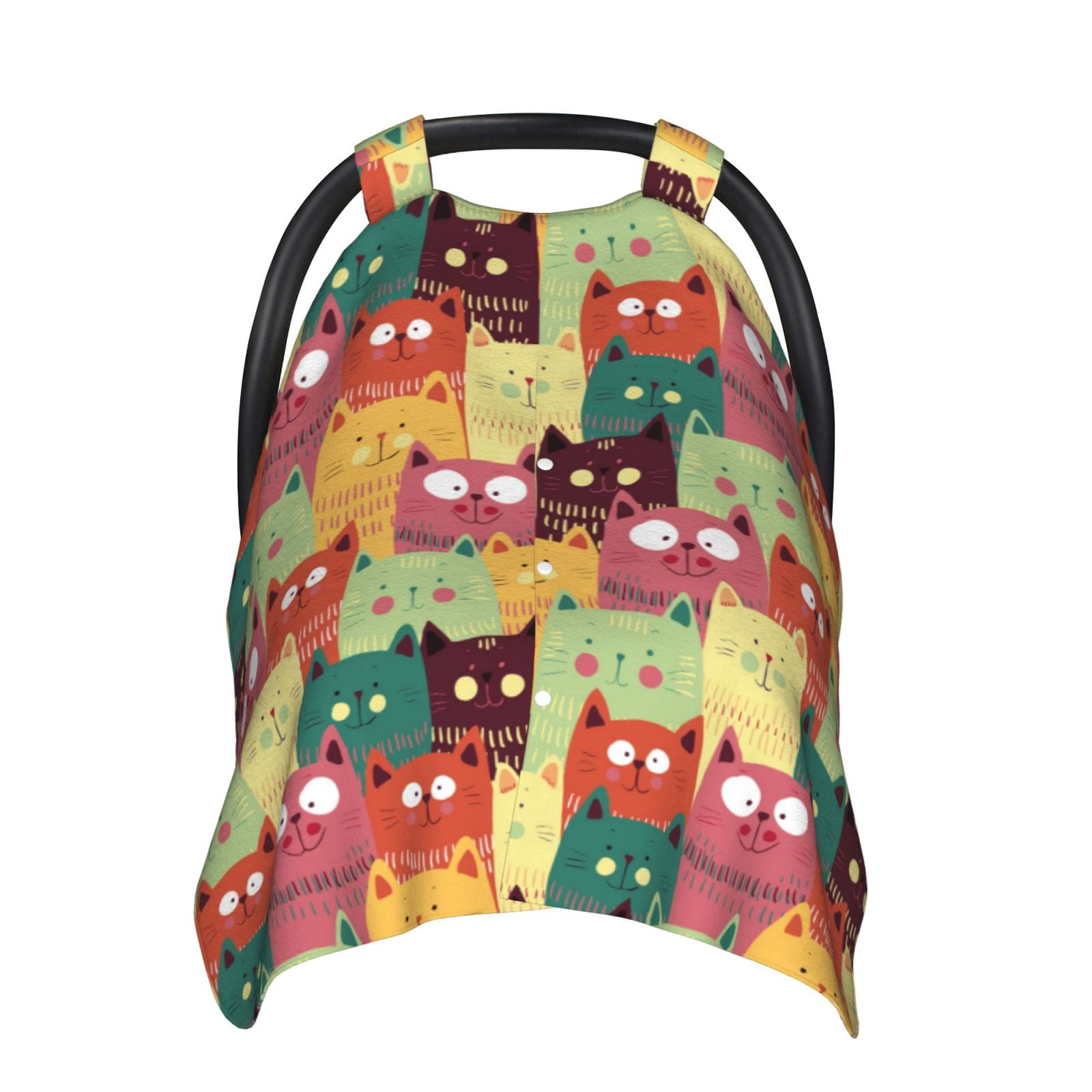 Car Seat Cover Baby - Cute cartoon cat Breathable Infant Car Seat Cover for Baby Carseat, Lightweight Comfort Baby Essentials Must Haves Newborn Stuff for Girl Boy