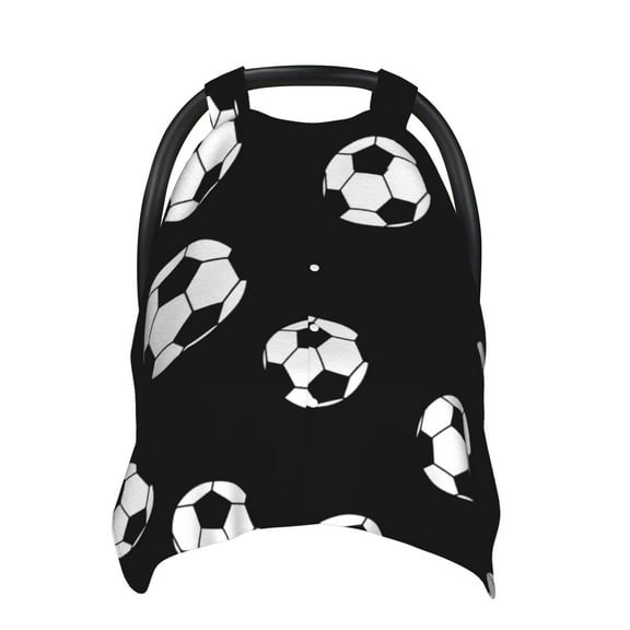 Car Seat Cover Baby - Cute soccer balls black Breathable Infant Car Seat Cover for Baby Carseat, Lightweight Comfort Baby Essentials Must Haves Newborn Stuff for Girl Boy