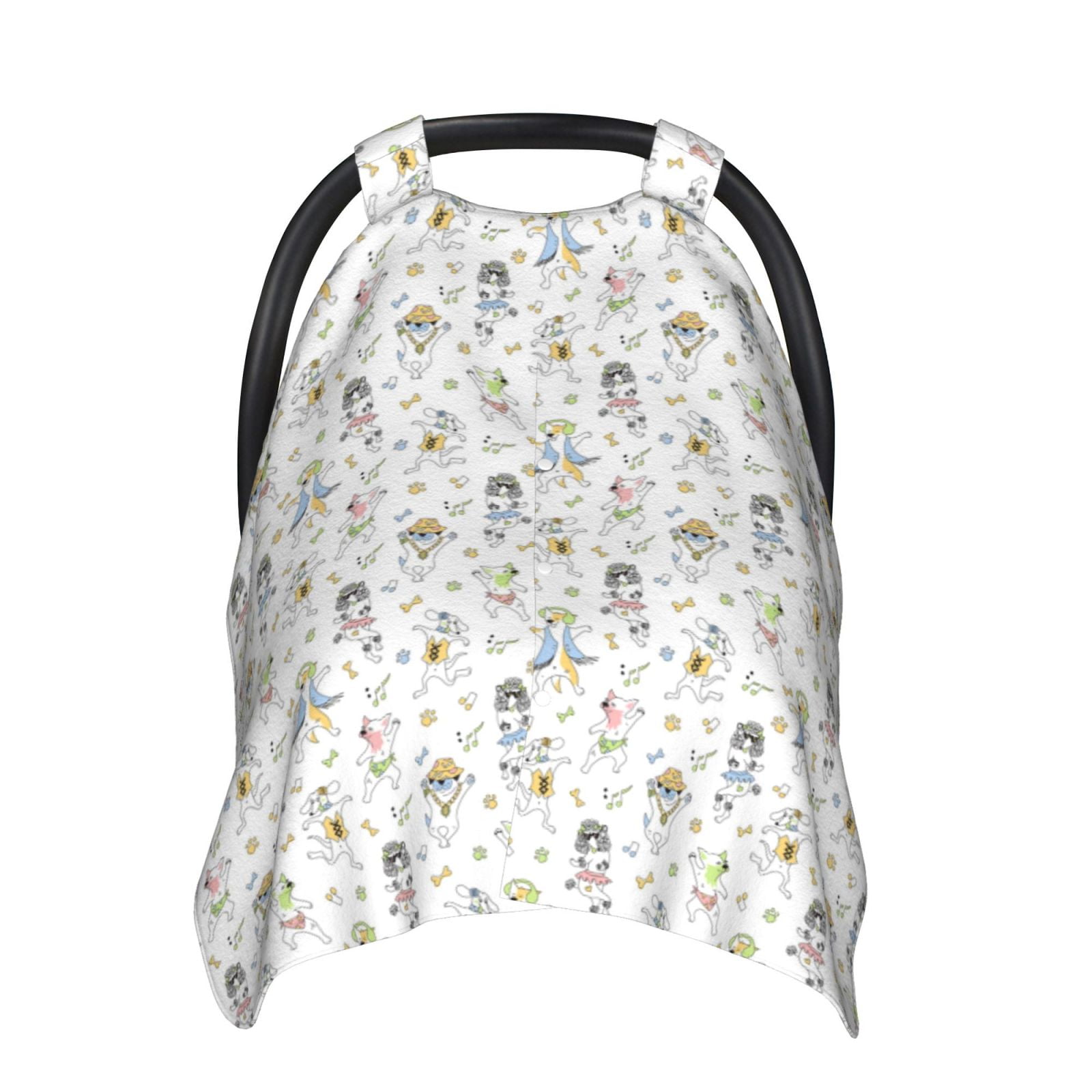 Car Seat Cover Baby Dancing Dogs Breathable Infant Car Seat Cover for