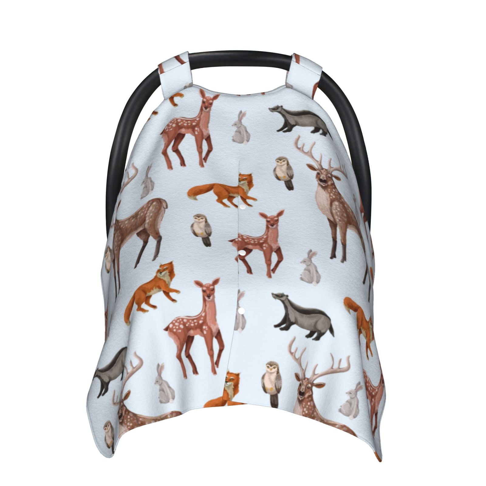 Car Seat Cover Baby - Deer Owl Rabbit Breathable Infant Car Seat Cover for Baby Carseat, Lightweight Comfort Baby Essentials Must Haves Newborn Stuff for Girl Boy