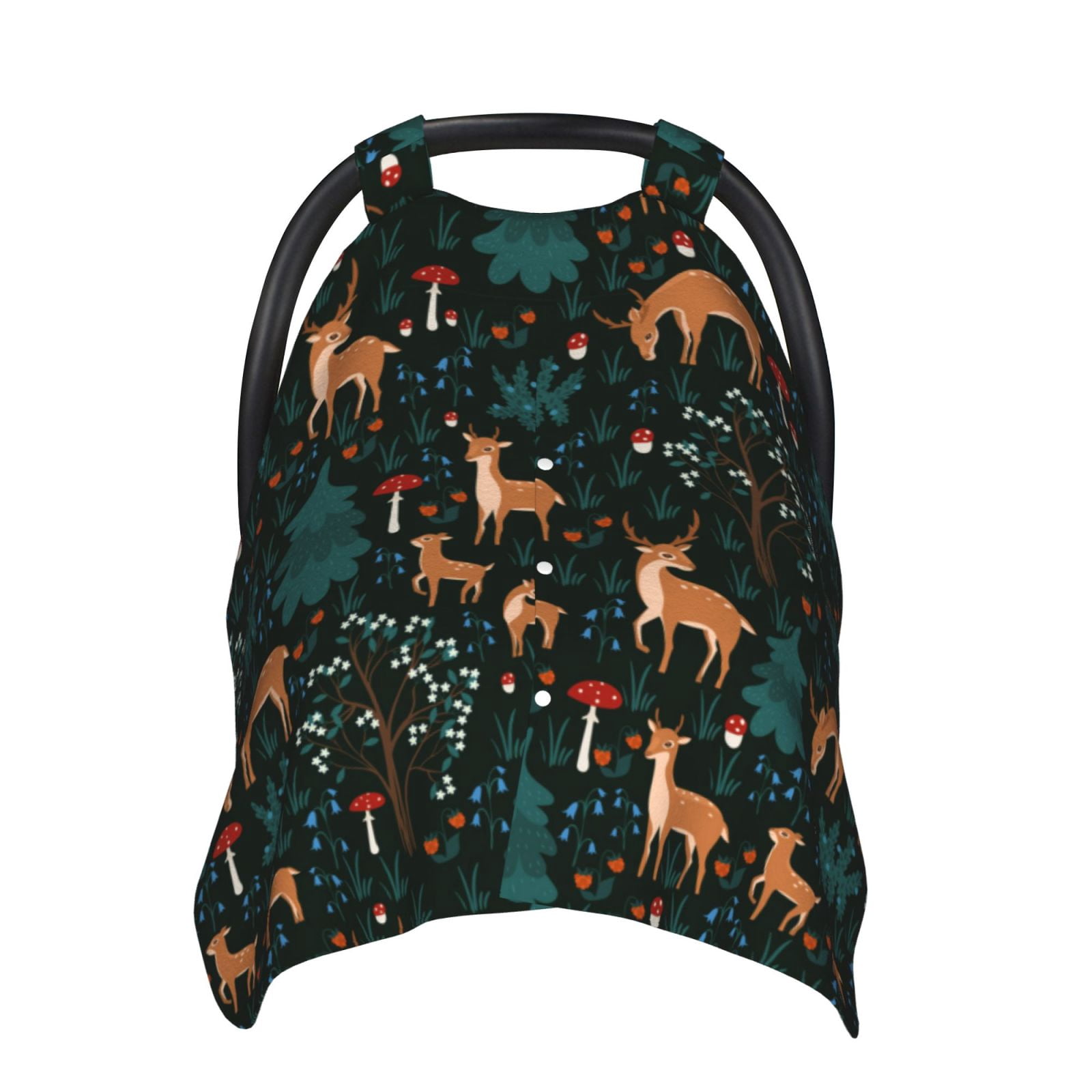 Car Seat Cover Baby - Deers In The Forest Breathable Infant Car Seat Cover for Baby Carseat, Lightweight Comfort Baby Essentials Must Haves Newborn Stuff for Girl Boy