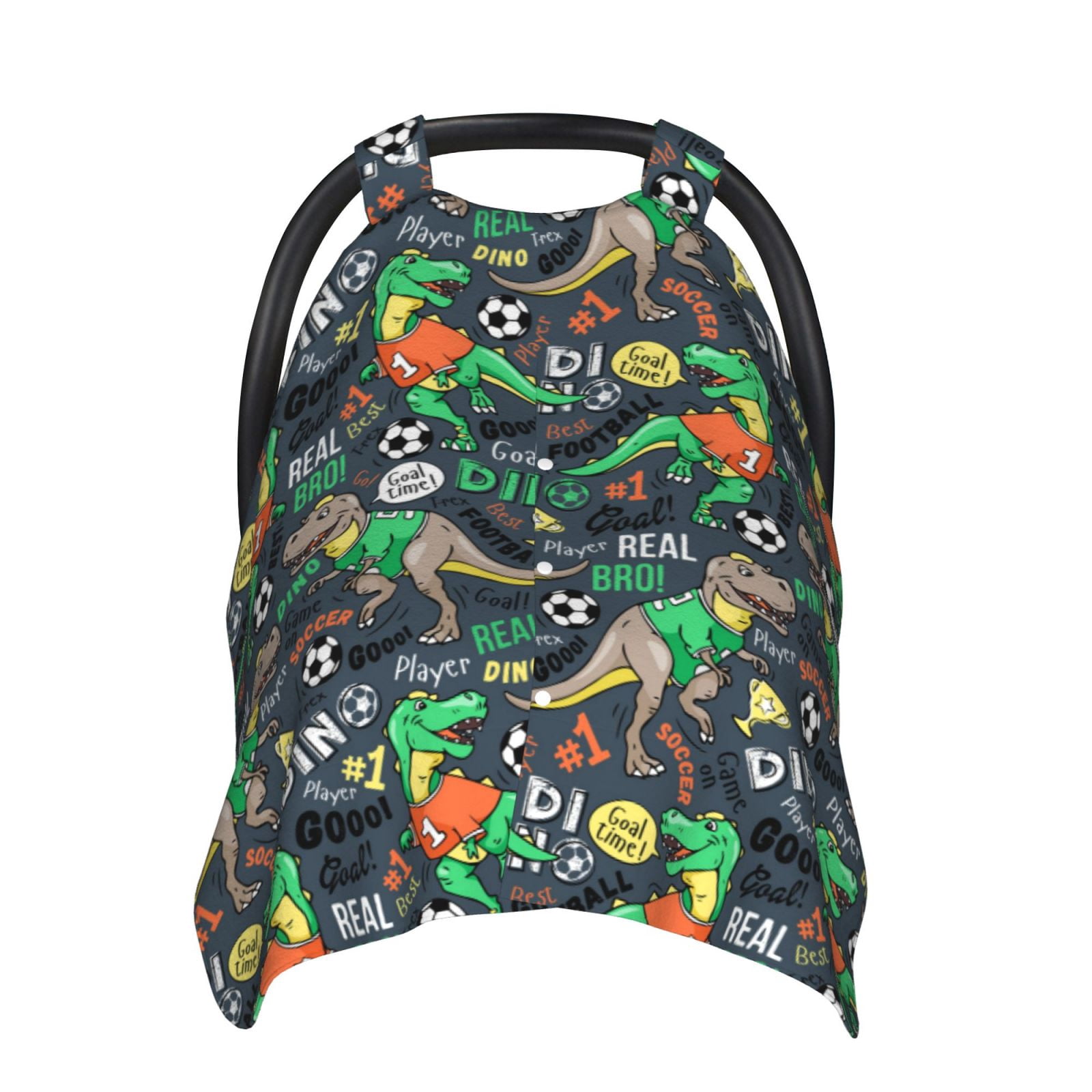 Car Seat Cover Baby - Dinosaur Plays Soccer Breathable Infant Car Seat Cover for Baby Carseat, Lightweight Comfort Baby Essentials Must Haves Newborn Stuff for Girl Boy