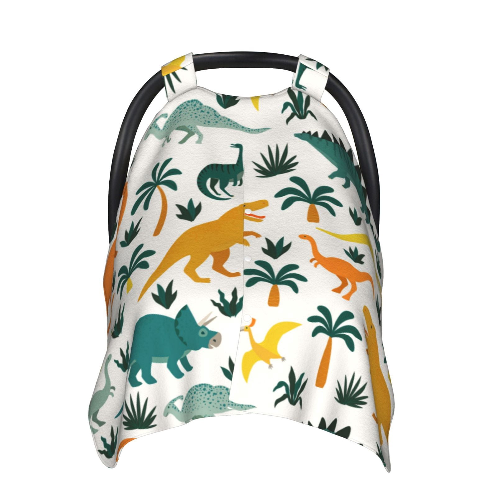 Car Seat Cover Baby - Dinosaurs and Tropical Leaves Carseat Covers Baby ...