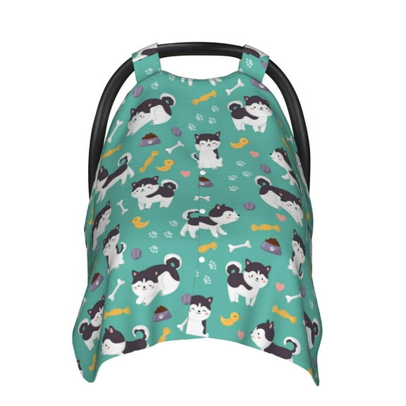 Car Seat Cover Baby - Dog ball bird Breathable Infant Car Seat Cover for Baby Carseat, Lightweight Comfort Baby Essentials Must Haves Newborn Stuff for Girl Boy