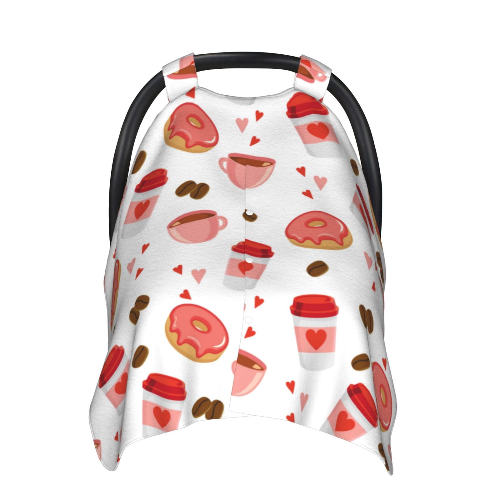 Car Seat Cover Baby - Donut coffee Breathable Infant Car Seat Cover for Baby Carseat, Lightweight Comfort Baby Essentials Must Haves Newborn Stuff for Girl Boy