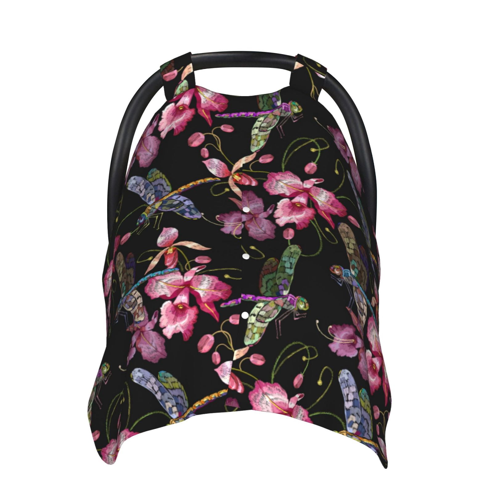 Car Seat Cover Baby - Dragonfly Pink Flower Breathable Infant Car Seat Cover for Baby Carseat, Lightweight Comfort Baby Essentials Must Haves Newborn Stuff for Girl Boy