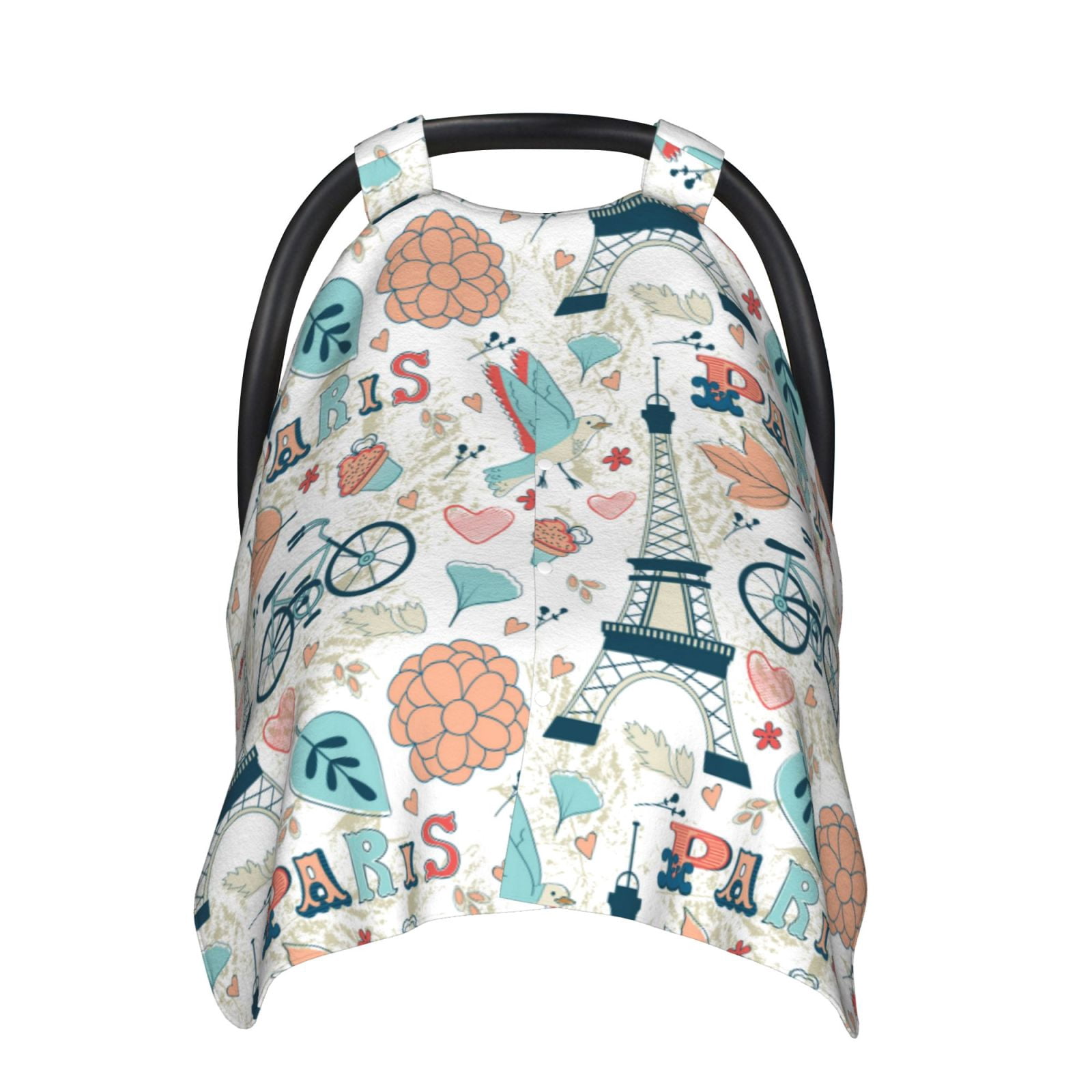Car Seat Cover Baby - Eiffel tower Breathable Infant Car Seat Cover for Baby Carseat, Lightweight Comfort Baby Essentials Must Haves Newborn Stuff for Girl Boy