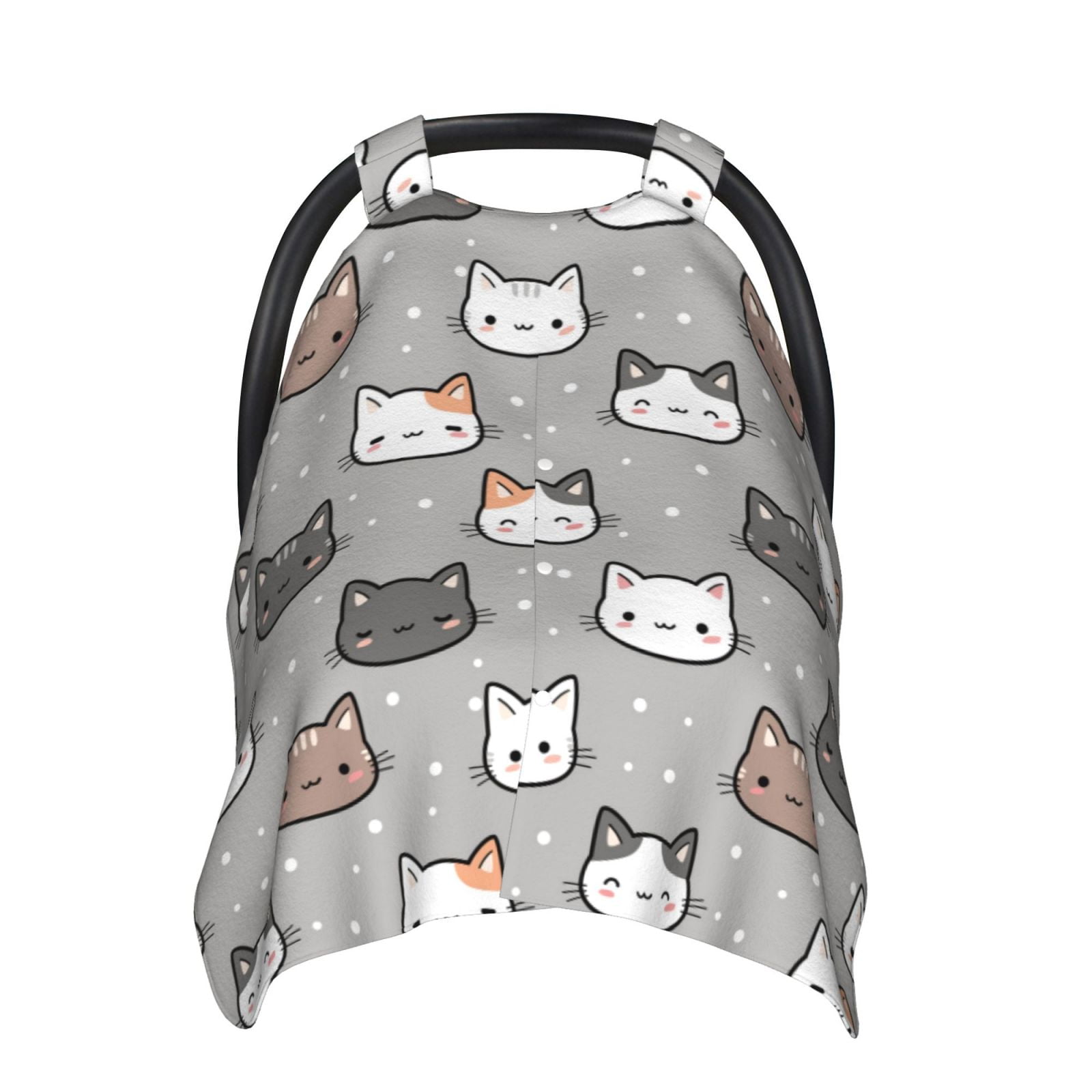 Car Seat Cover Baby - Elegant Cartoon Cute Cat Face Breathable Infant Car Seat Cover for Baby Carseat, Lightweight Comfort Baby Essentials Must Haves Newborn Stuff for Girl Boy