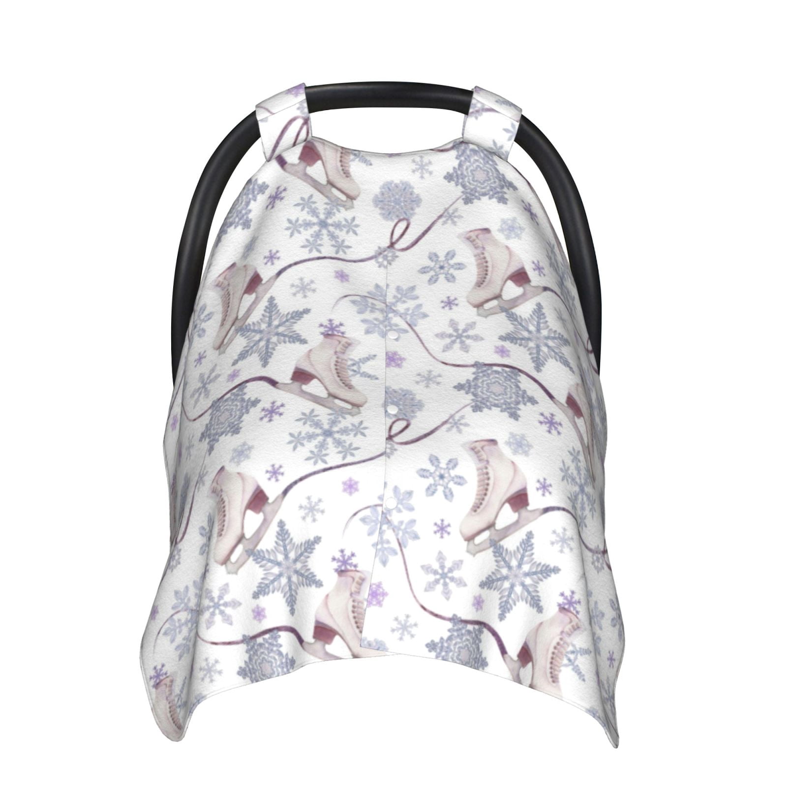 Car Seat Cover Baby - Elegant ice skates snowflakes Breathable Infant Car Seat Cover for Baby Carseat, Lightweight Comfort Baby Essentials Must Haves Newborn Stuff for Girl Boy