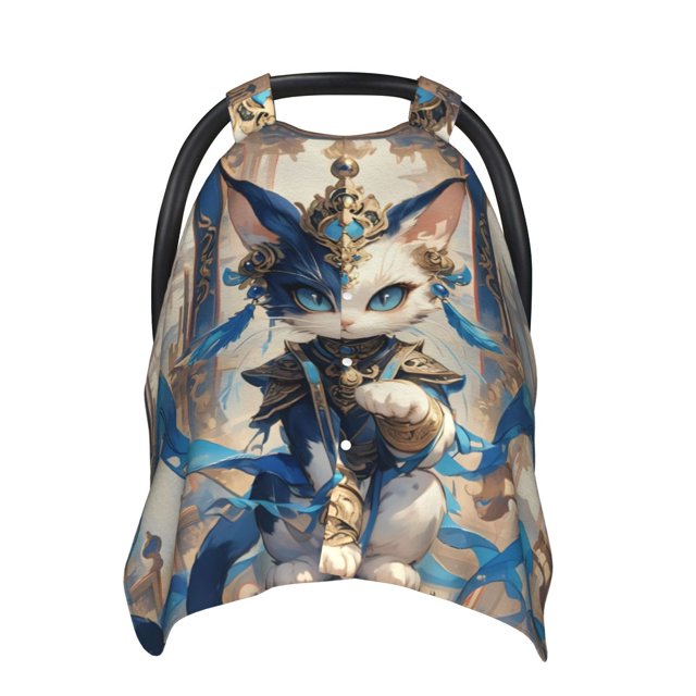 Car Seat Cover Baby, Exotic Blue Cat Baby Car Seat Cover for Baby Boys