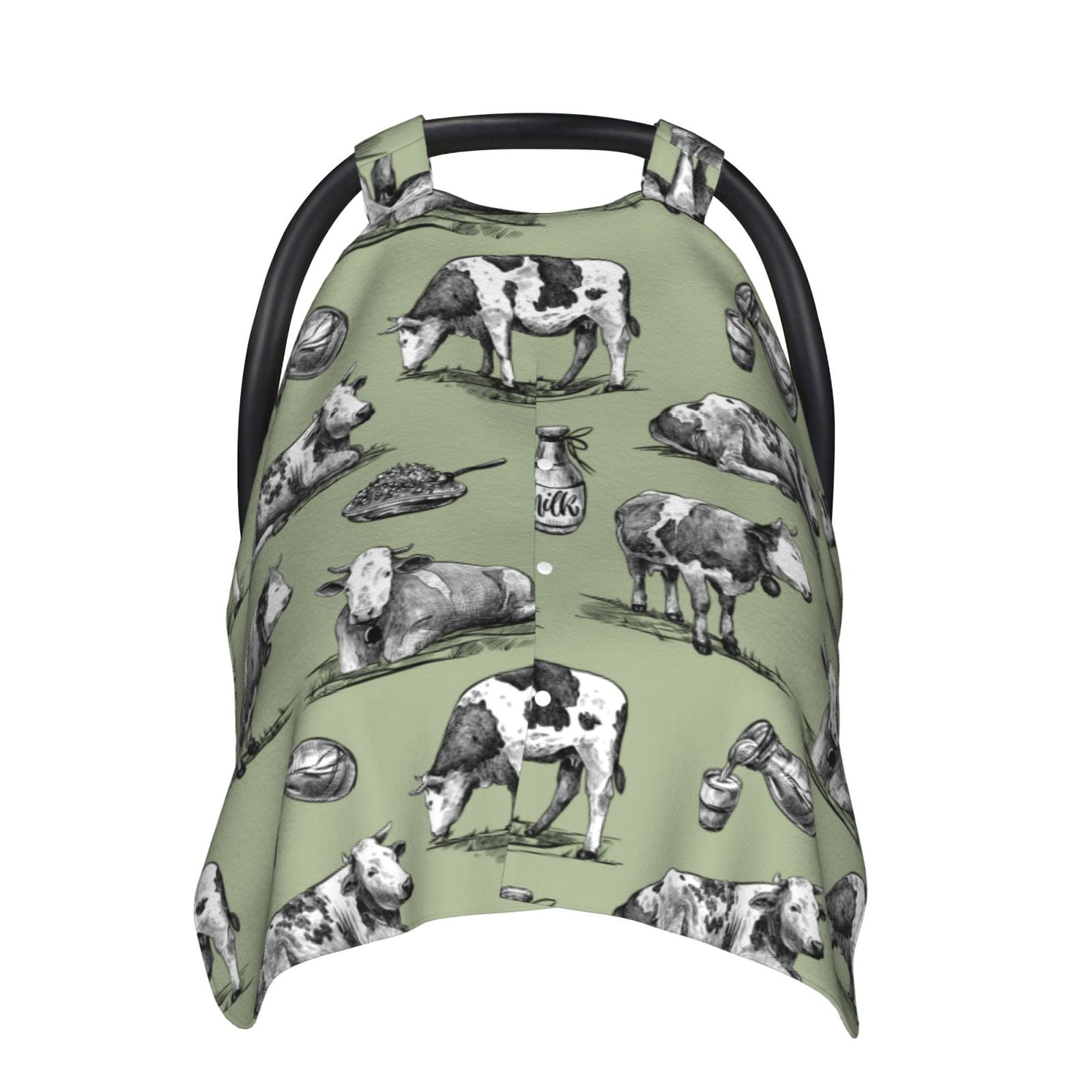 Car Seat Cover Baby - Farm Cows Breathable Infant Car Seat Cover for Baby Carseat, Lightweight Comfort Baby Essentials Must Haves Newborn Stuff for Girl Boy
