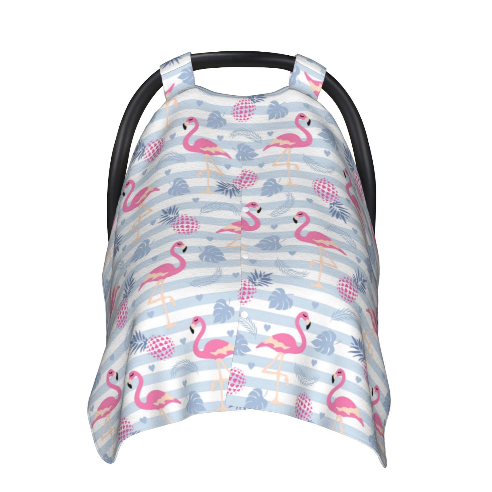 Car Seat Cover Baby - Flamingo and Pineapple Breathable Infant Car Seat Cover for Baby Carseat, Lightweight Comfort Baby Essentials Must Haves Newborn Stuff for Girl Boy