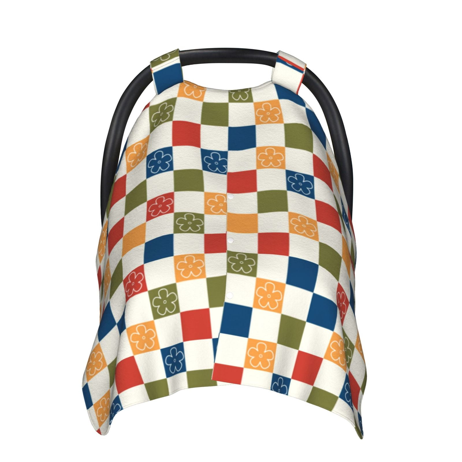 Car Seat Cover Baby Floral Checkerboard Breathable Comfort Infant Car