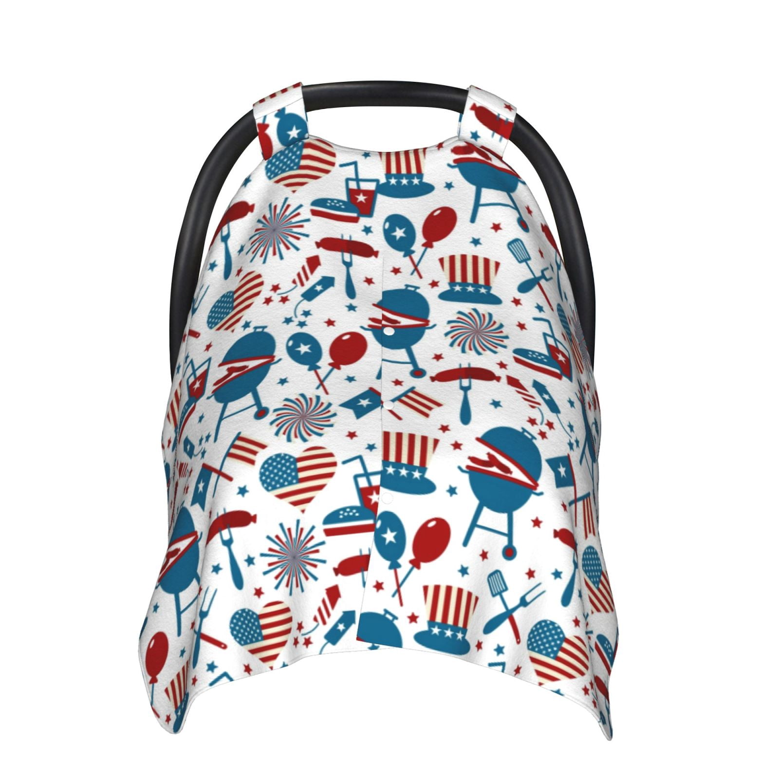 Car Seat Cover Baby - Fourth Of July Party Breathable Infant Car Seat Cover for Baby Carseat, Lightweight Comfort Baby Essentials Must Haves Newborn Stuff for Girl Boy