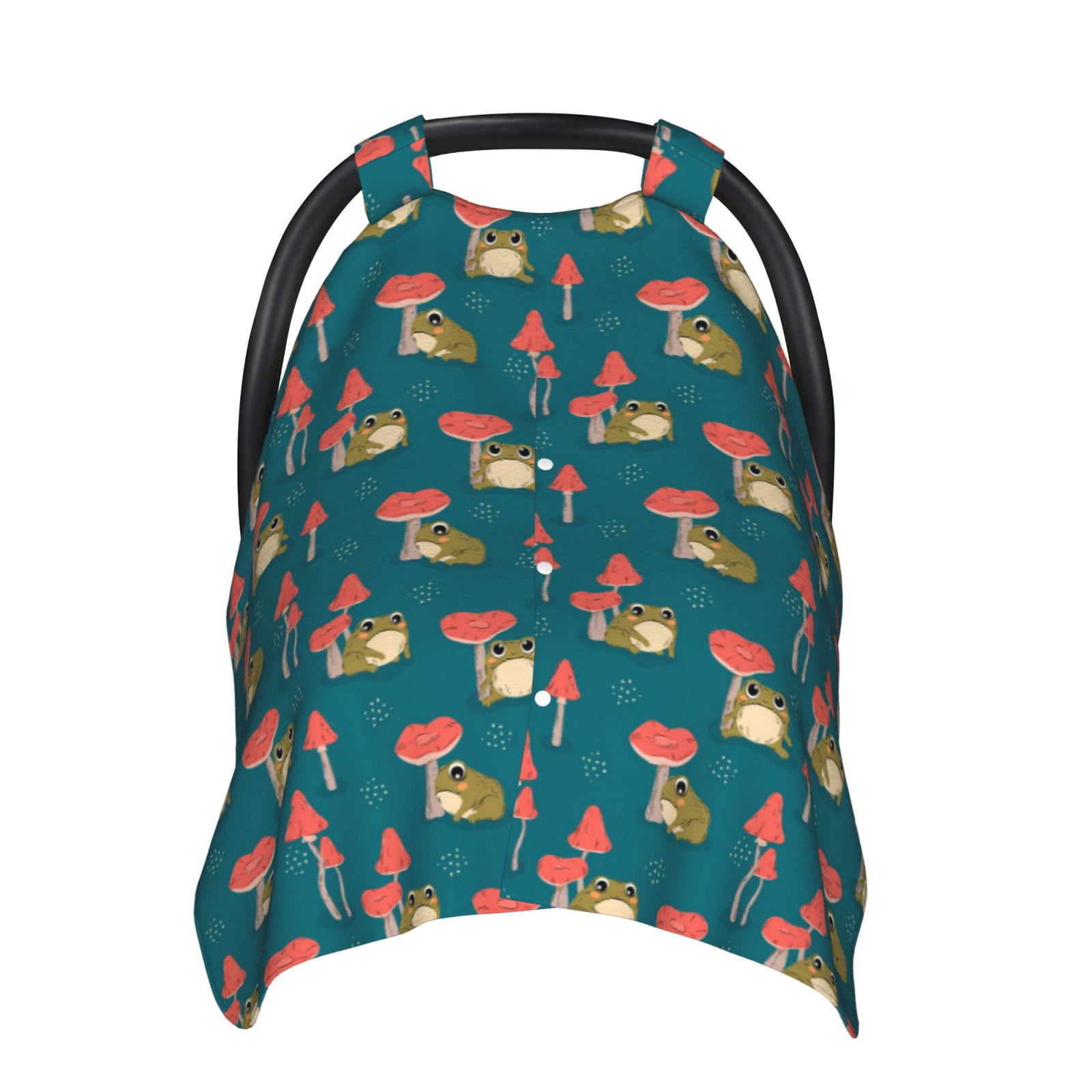 Car Seat Cover Baby - Frog and Mushrooms A Breathable Infant Car Seat Cover for Baby Carseat, Lightweight Comfort Baby Essentials Must Haves Newborn Stuff for Girl Boy
