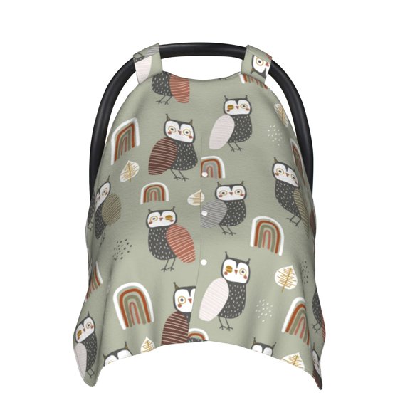 Car Seat Cover Baby - Funny Owl Doodles Breathable Infant Car Seat Cover for Baby Carseat, Lightweight Comfort Baby Essentials Must Haves Newborn Stuff for Girl Boy