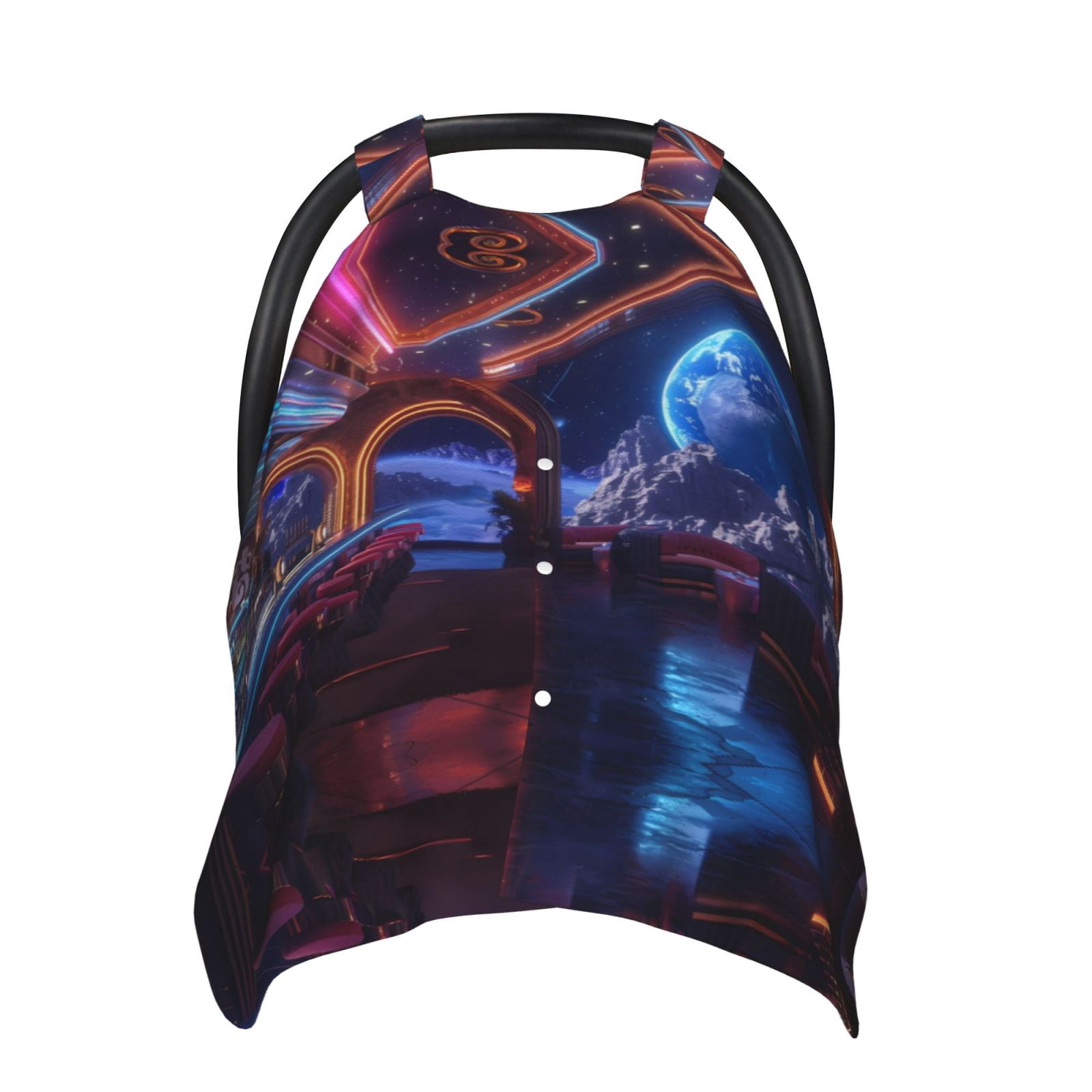 Car Seat Cover Baby - Futuristic Bar Space View Breathable Infant Car Seat Cover for Baby Carseat, Lightweight Comfort Baby Essentials Must Haves Newborn Stuff for Girl Boy