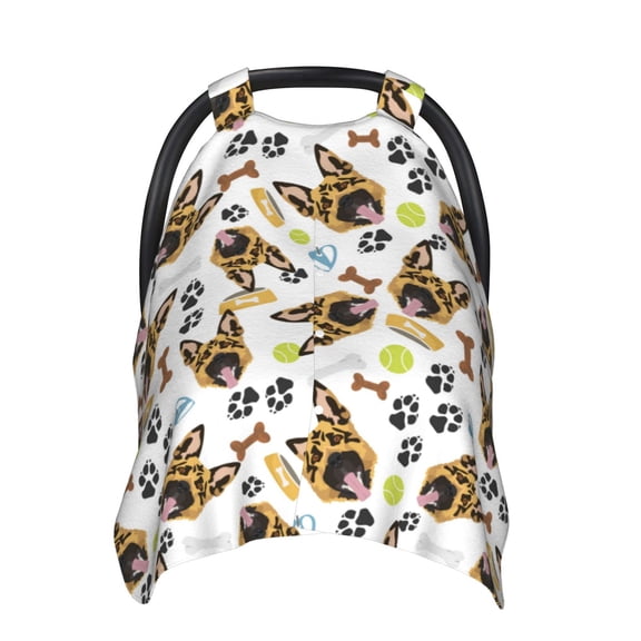 Car Seat Cover Baby - German Shepherd Dog No.1008 Breathable Infant Car Seat Cover for Baby Carseat, Lightweight Comfort Baby Essentials Must Haves Newborn Stuff for Girl Boy