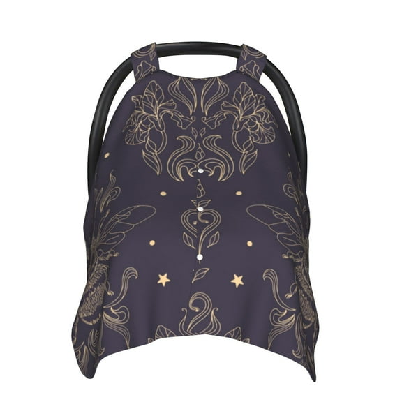 Car Seat Cover Baby - Golden Bumblebee Breathable Infant Car Seat Cover for Baby Carseat, Lightweight Comfort Baby Essentials Must Haves Newborn Stuff for Girl Boy