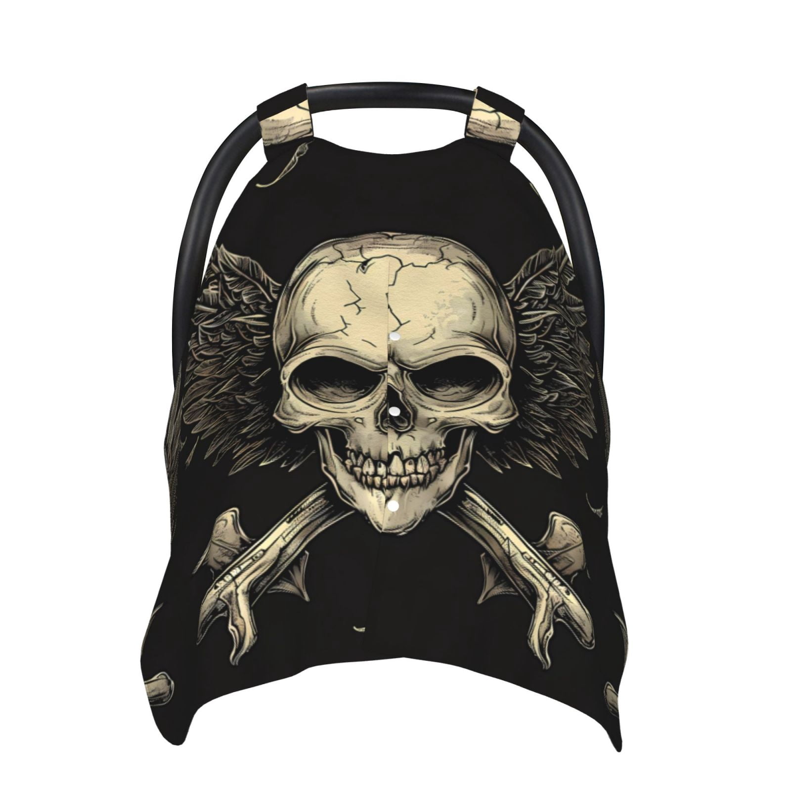 Car Seat Cover Baby - Gothic Winged Skull Breathable Infant Car Seat Cover for Baby Carseat, Lightweight Comfort Baby Essentials Must Haves Newborn Stuff for Girl Boy