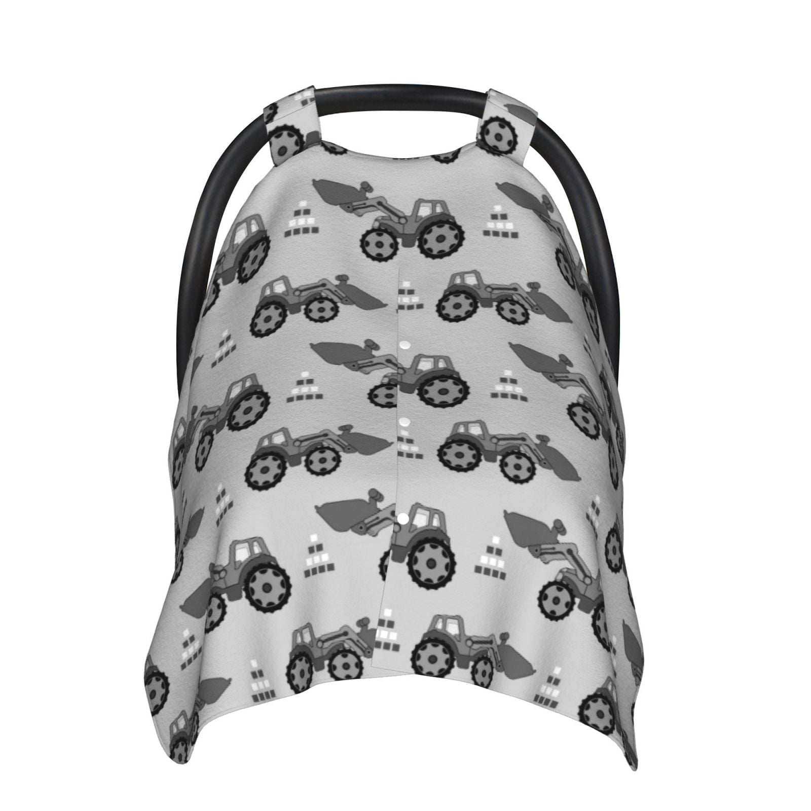 Car Seat Cover Baby - Gray Tractor Breathable Infant Car Seat Cover for Baby Carseat, Lightweight Comfort Baby Essentials Must Haves Newborn Stuff for Girl Boy