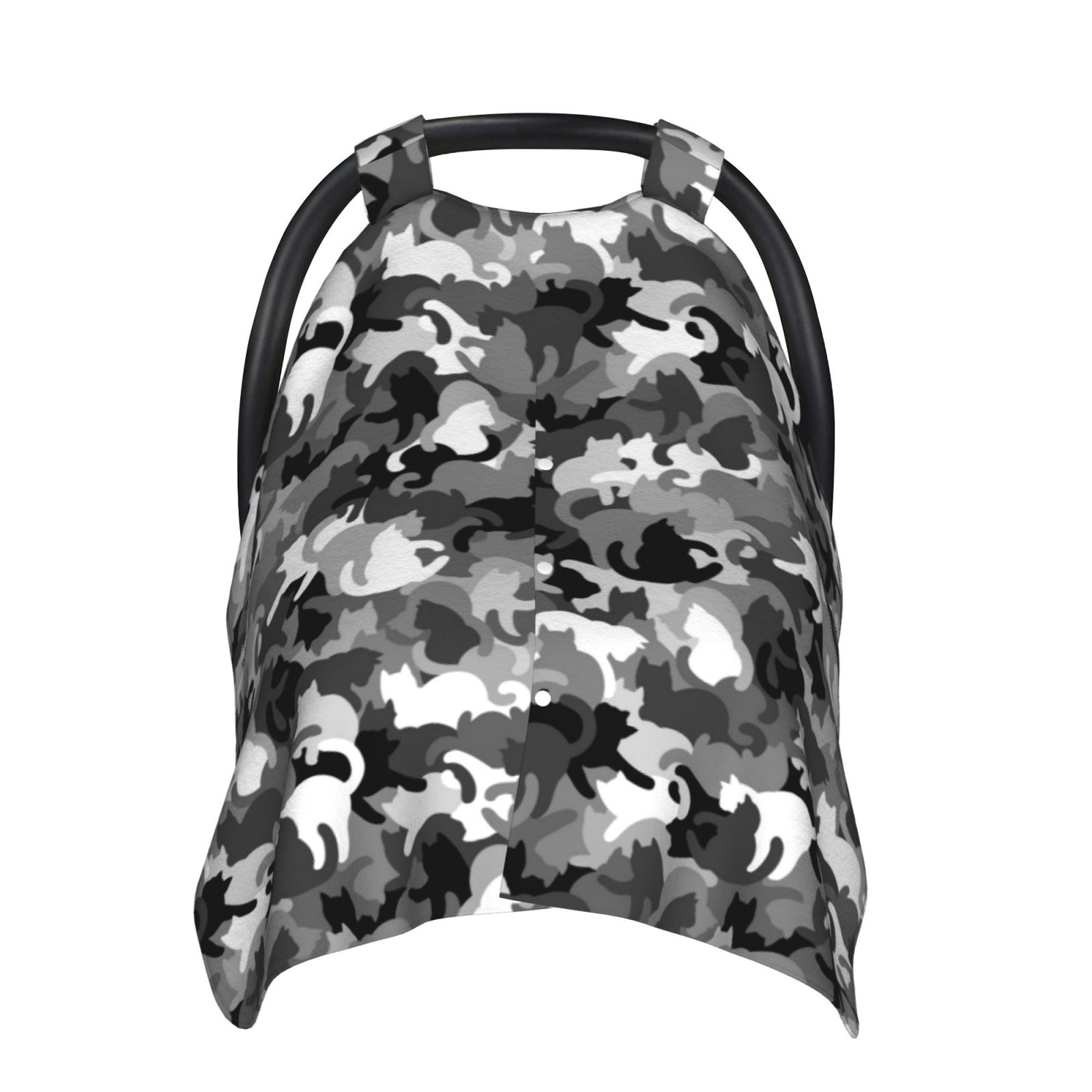 Car Seat Cover Baby - Grey Cat Camouflage Breathable Infant Car Seat Cover for Baby Carseat, Lightweight Comfort Baby Essentials Must Haves Newborn Stuff for Girl Boy