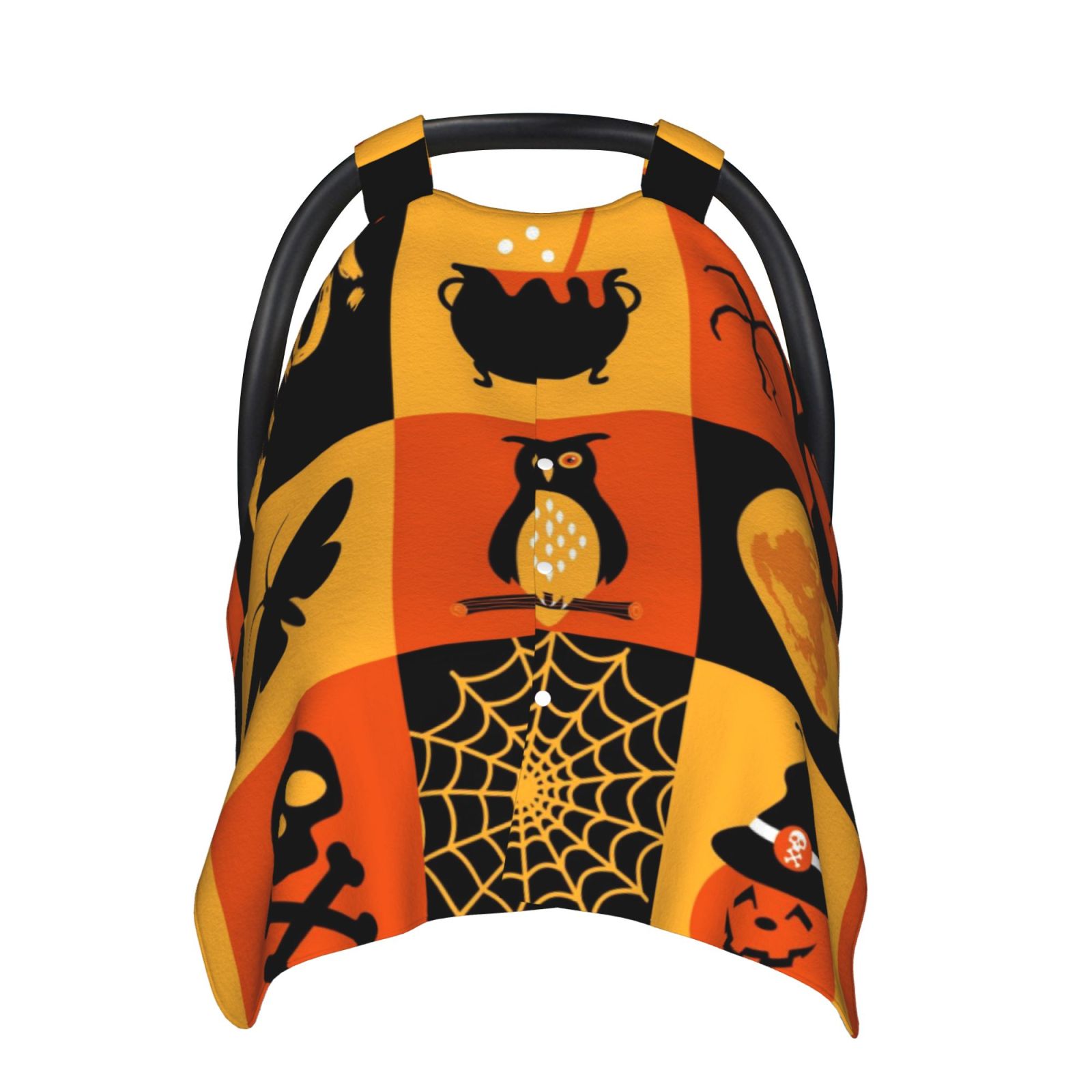 Car Seat Cover Baby - Halloween Banner Symbols Breathable Infant Car Seat Cover for Baby Carseat, Lightweight Comfort Baby Essentials Must Haves Newborn Stuff for Girl Boy