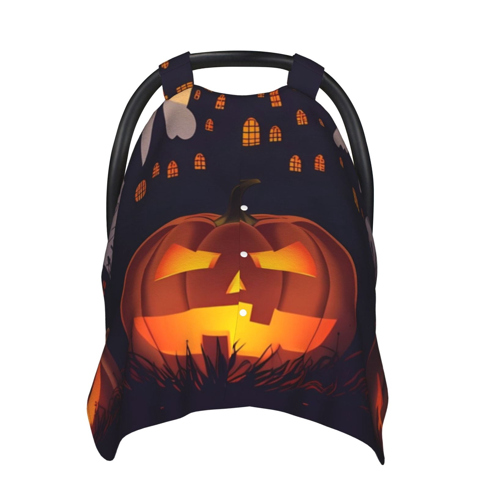 Car Seat Cover Baby - Halloween Haunted Pumpkin Castle Breathable Infant Car Seat Cover for Baby Carseat, Lightweight Comfort Baby Essentials Must Haves Newborn Stuff for Girl Boy