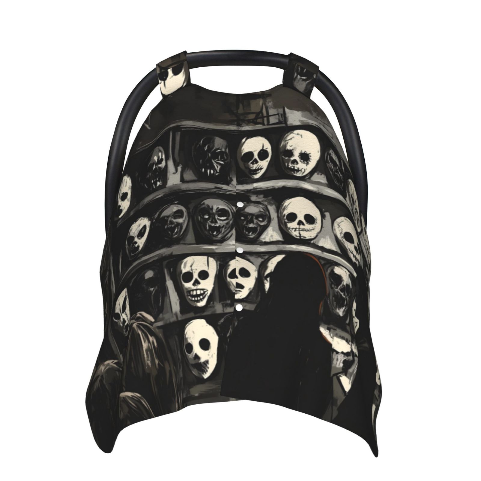 Car Seat Cover Baby - Halloween Mask Wall (2) Breathable Infant Car Seat Cover for Baby Carseat, Lightweight Comfort Baby Essentials Must Haves Newborn Stuff for Girl Boy