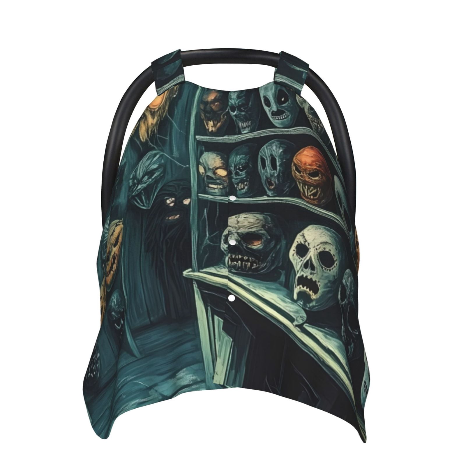 Car Seat Cover Baby - Halloween Mask Wall (3) Breathable Infant Car Seat Cover for Baby Carseat, Lightweight Comfort Baby Essentials Must Haves Newborn Stuff for Girl Boy