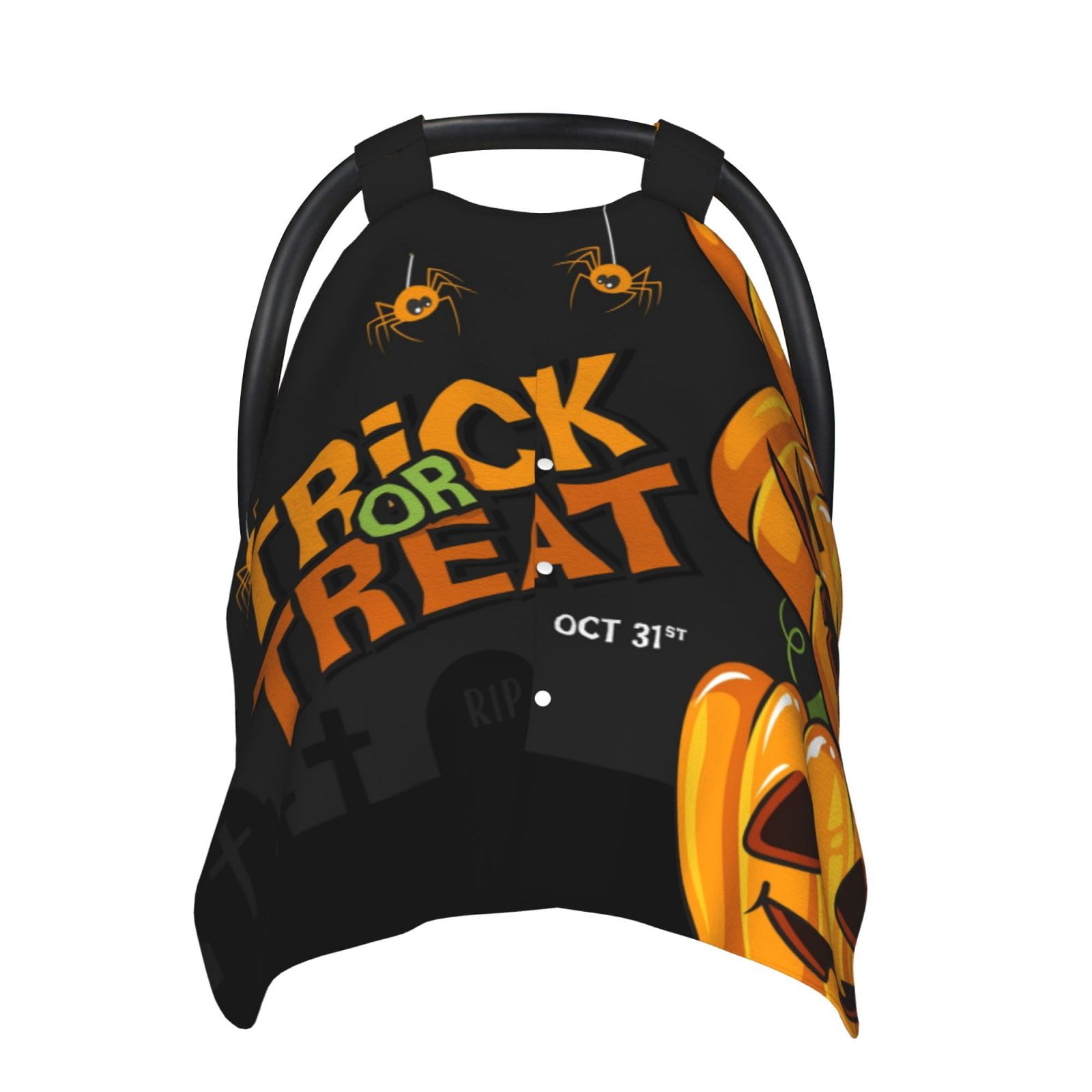 Car Seat Cover Baby - Halloween Pumpkin Trick or Treat (2) Breathable Infant Car Seat Cover for Baby Carseat, Lightweight Comfort Baby Essentials Must Haves Newborn Stuff for Girl Boy