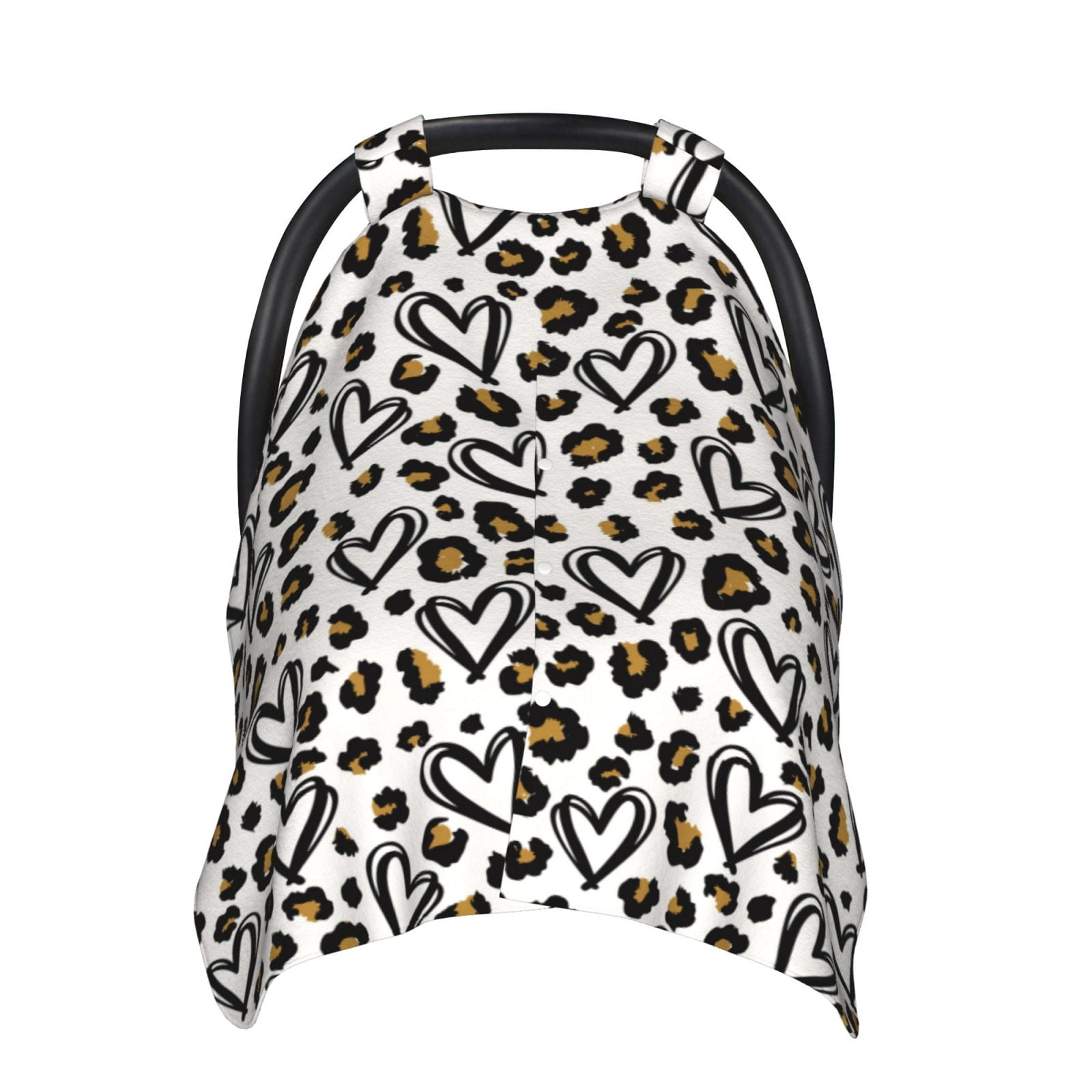 Car Seat Cover Baby - Heart leopard print Breathable Infant Car Seat Cover for Baby Carseat, Lightweight Comfort Baby Essentials Must Haves Newborn Stuff for Girl Boy