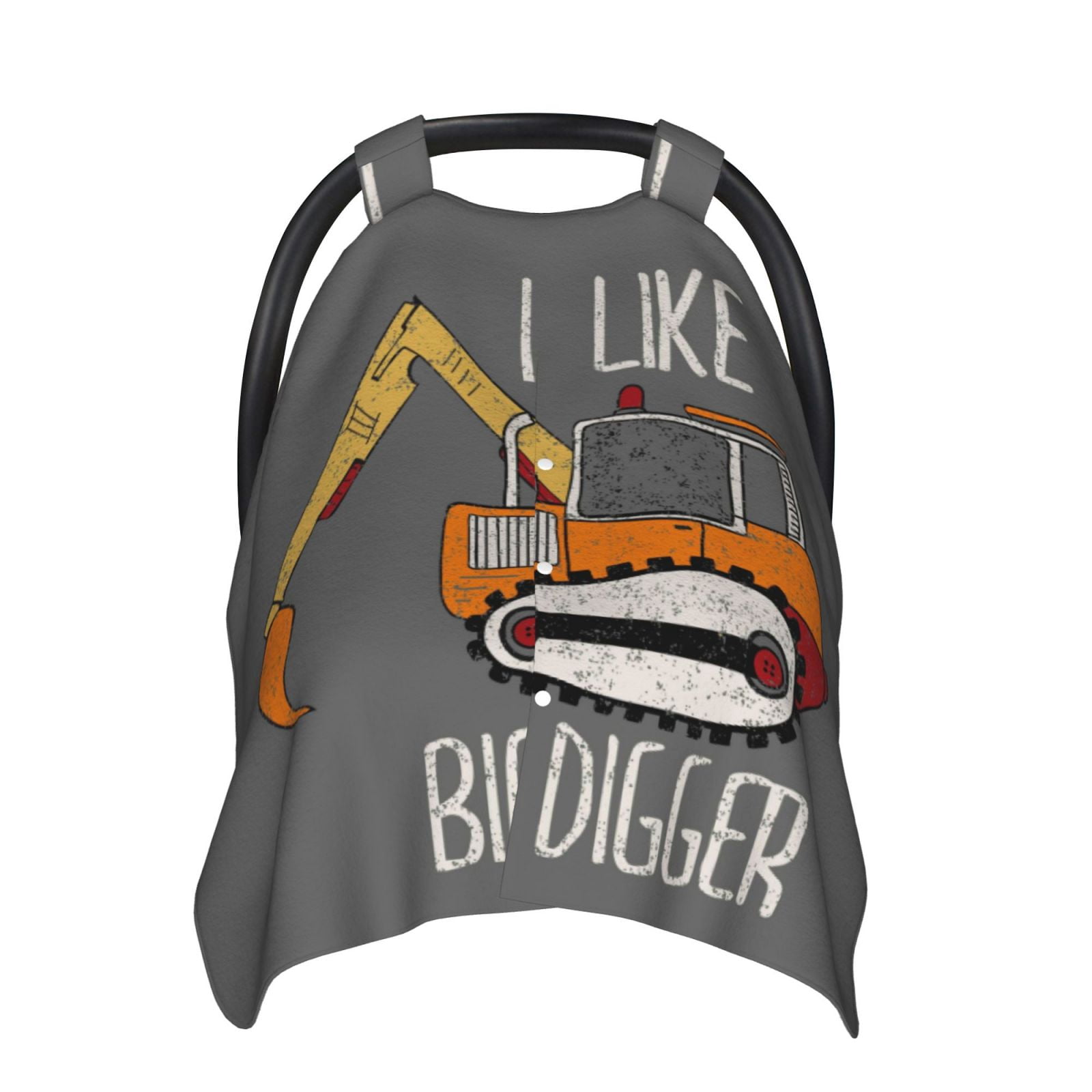 Car Seat Cover Baby - I Like Big Digger Breathable Infant Car Seat Cover for Baby Carseat, Lightweight Comfort Baby Essentials Must Haves Newborn Stuff for Girl Boy