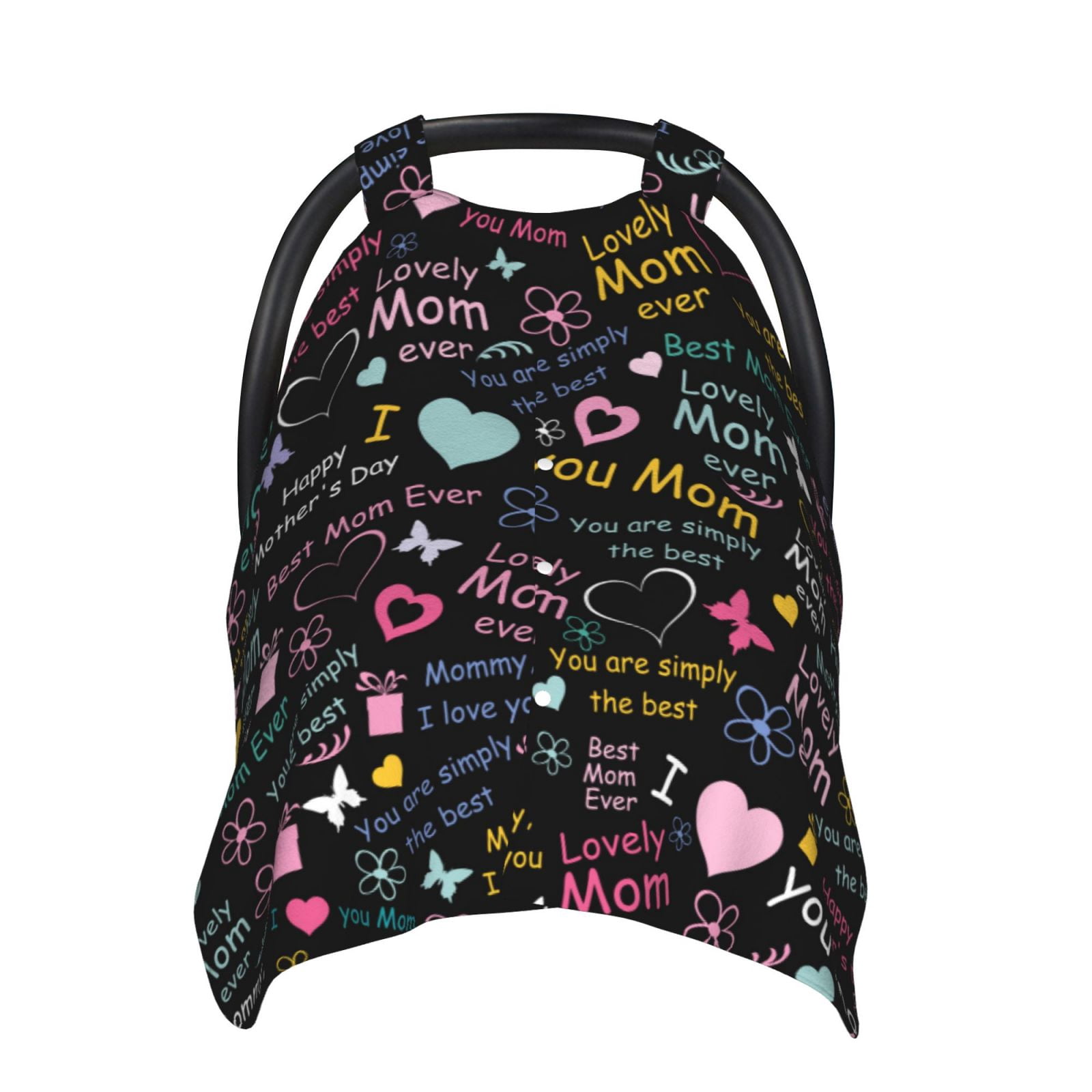 Car Seat Cover Baby - I love you Mom Breathable Infant Car Seat Cover for Baby Carseat, Lightweight Comfort Baby Essentials Must Haves Newborn Stuff for Girl Boy