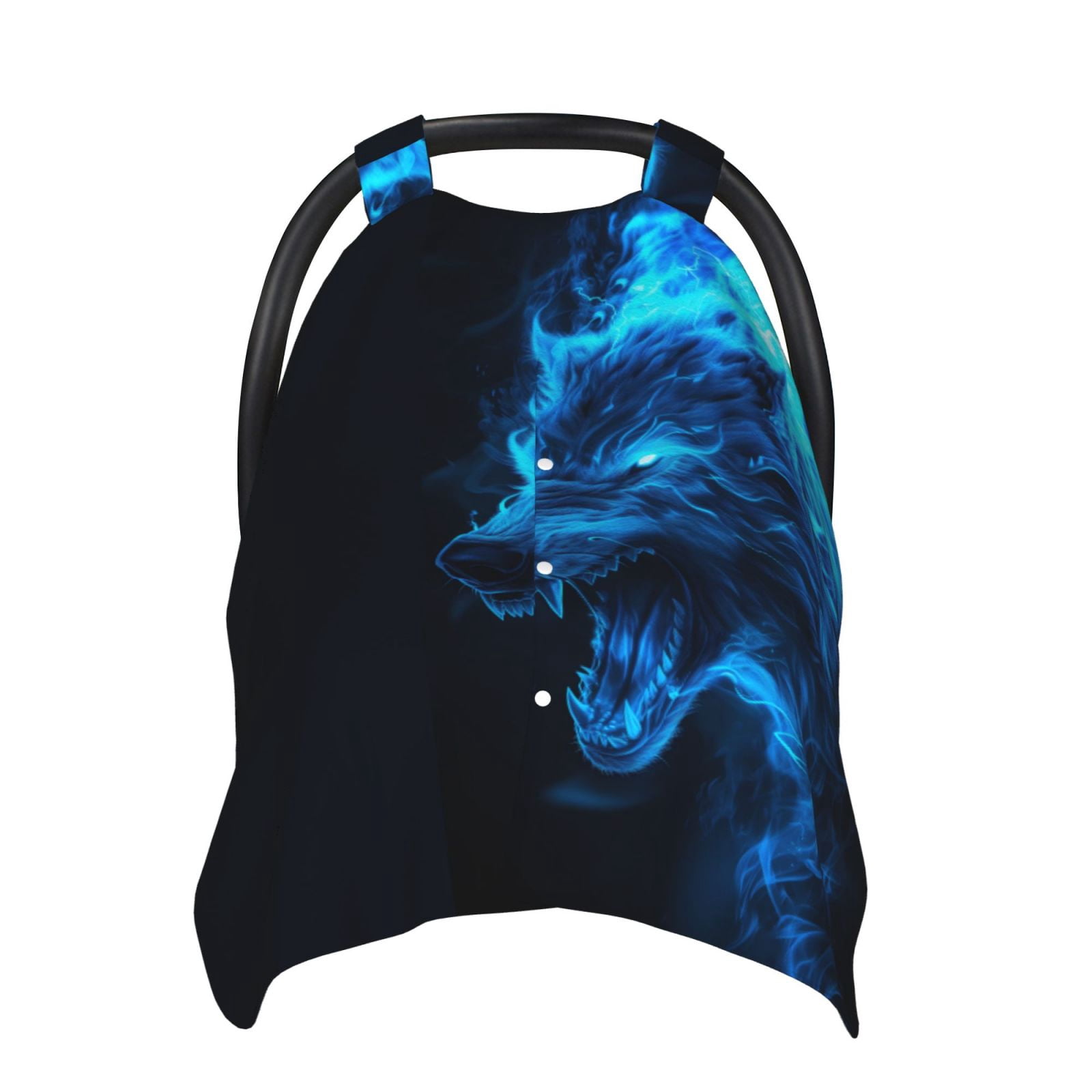 Car Seat Cover Baby - Ice Blue Fire Wolf Breathable Infant Car Seat Cover for Baby Carseat, Lightweight Comfort Baby Essentials Must Haves Newborn Stuff for Girl Boy