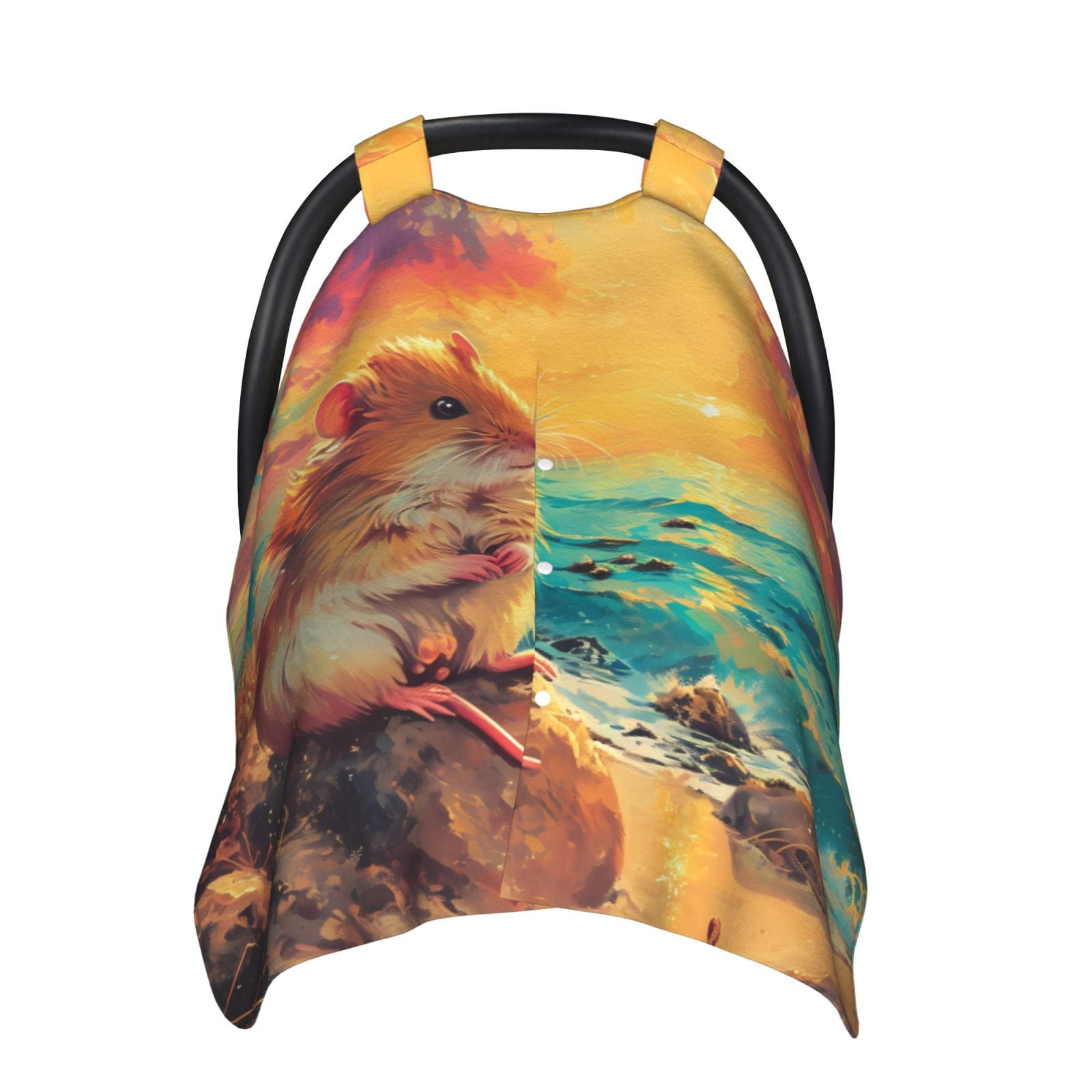 Car Seat Cover Baby - Island Beach Guinea Pig Breathable Infant Car Seat Cover for Baby Carseat, Lightweight Comfort Baby Essentials Must Haves Newborn Stuff for Girl Boy