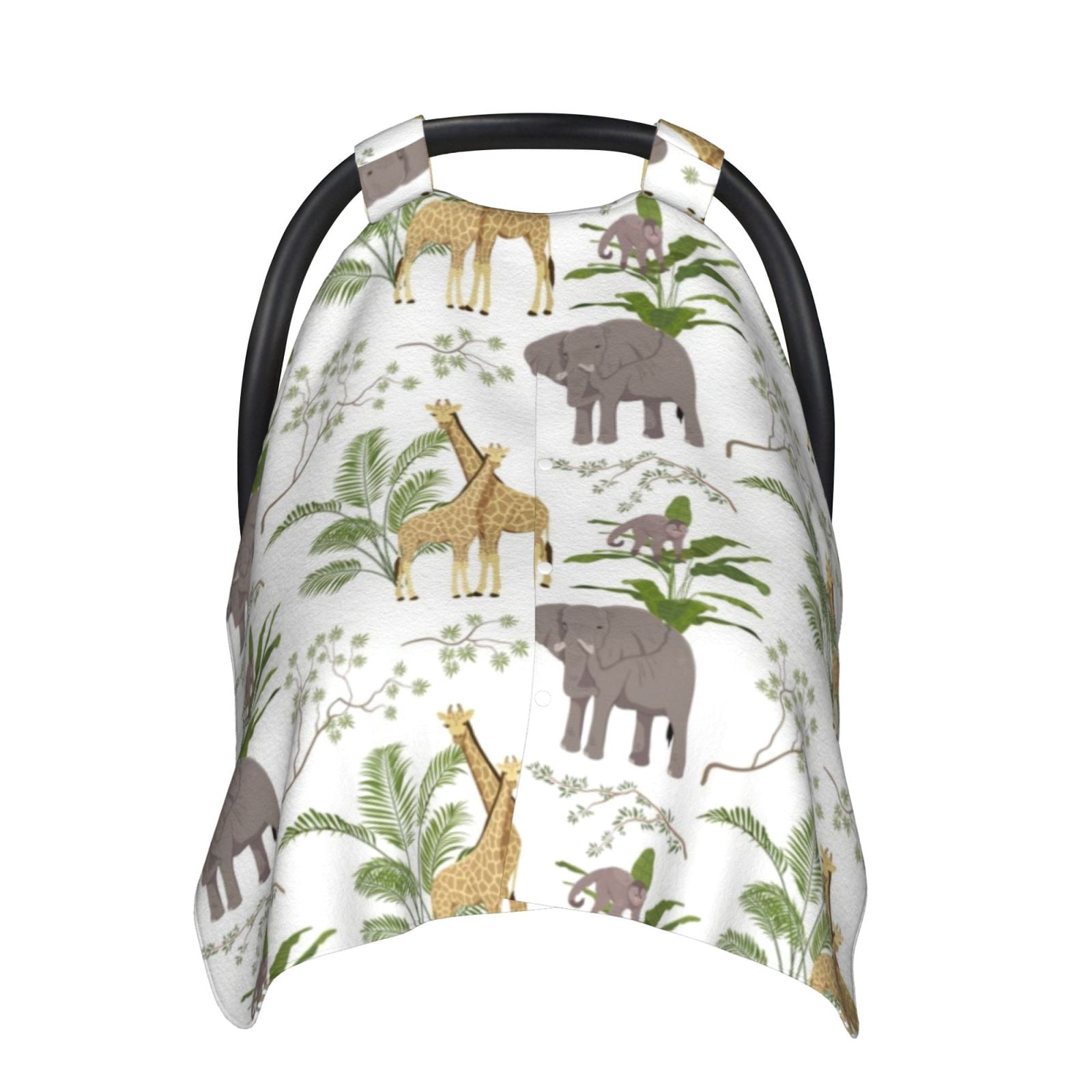 Car Seat Cover Baby - Jungle Animal Breathable Infant Car Seat Cover for Baby Carseat, Lightweight Comfort Baby Essentials Must Haves Newborn Stuff for Girl Boy