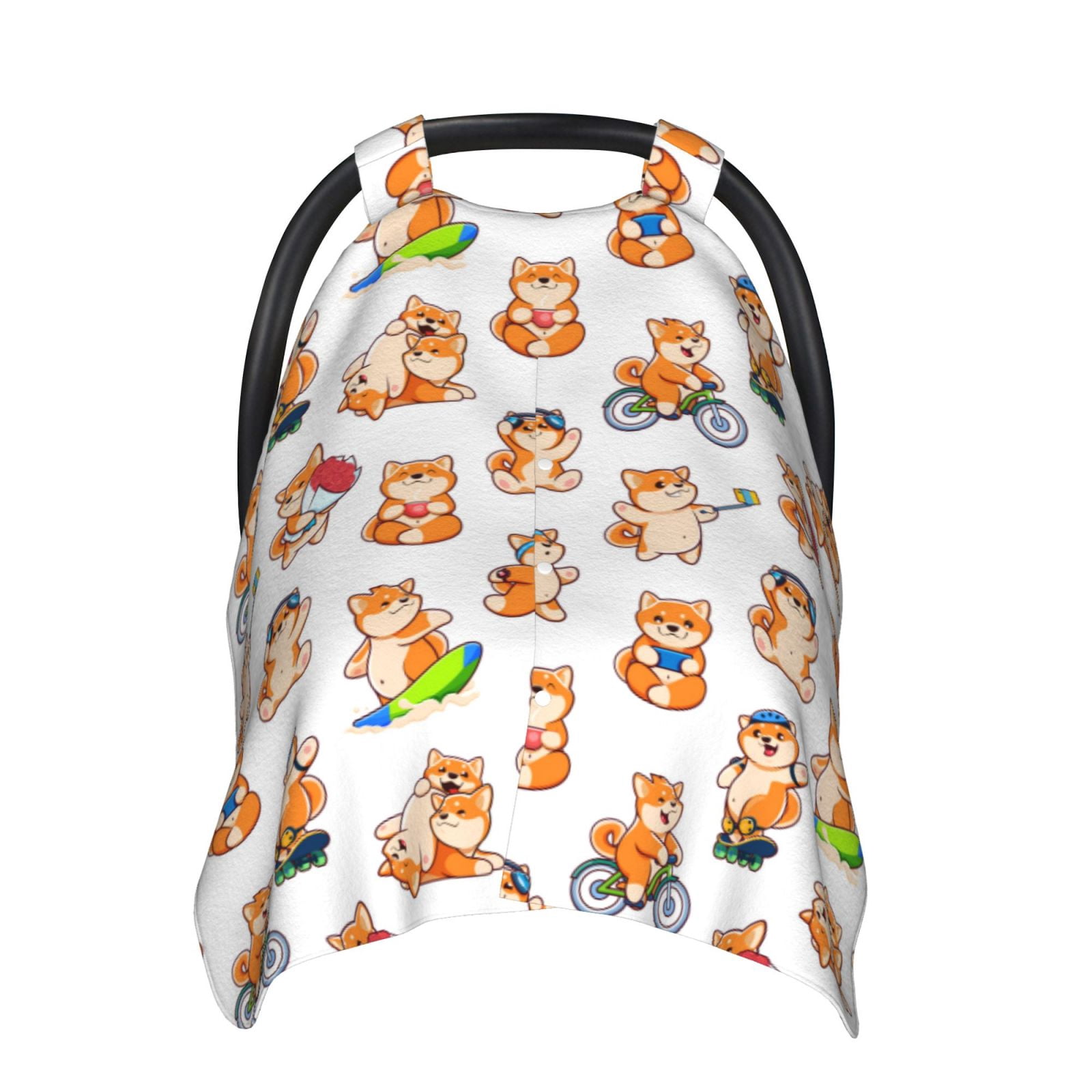 Car Seat Cover Baby - Kawaii Shiba Dog Breathable Infant Car Seat Cover for Baby Carseat, Lightweight Comfort Baby Essentials Must Haves Newborn Stuff for Girl Boy
