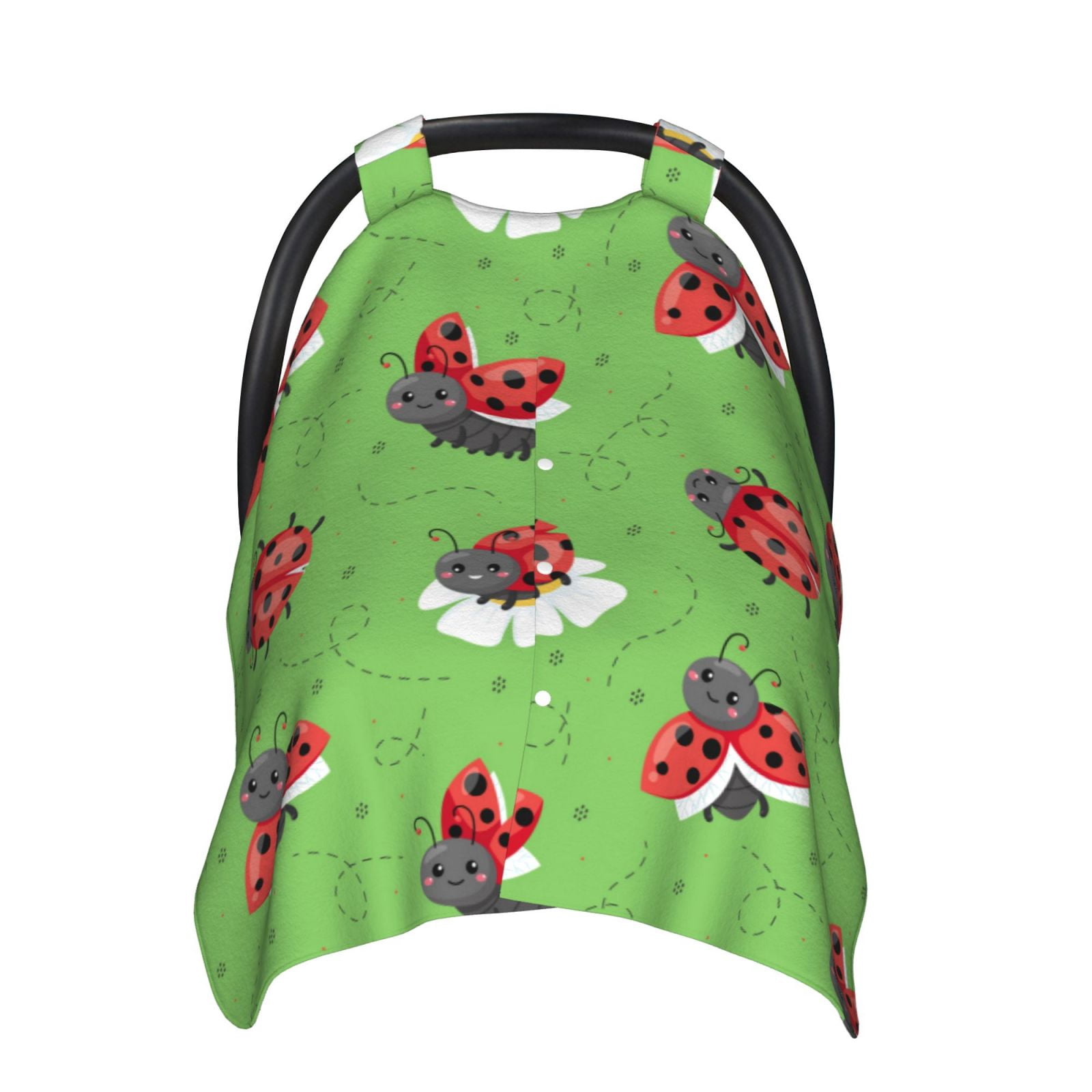 Car Seat Cover Baby - Ladybug Green Breathable Infant Car Seat Cover for Baby Carseat, Lightweight Comfort Baby Essentials Must Haves Newborn Stuff for Girl Boy