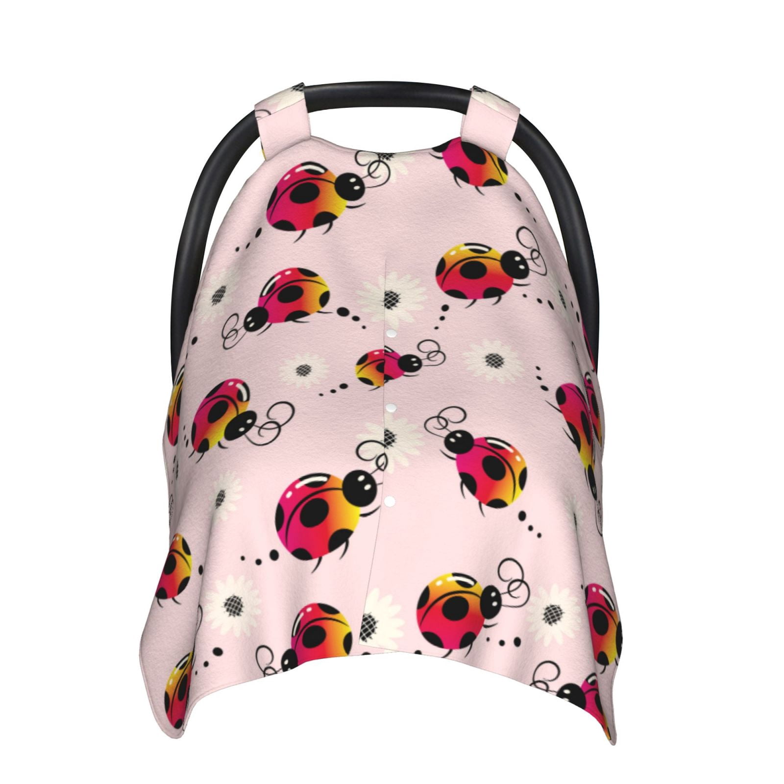 Car Seat Cover Baby - Ladybug cute Breathable Infant Car Seat Cover for Baby Carseat, Lightweight Comfort Baby Essentials Must Haves Newborn Stuff for Girl Boy