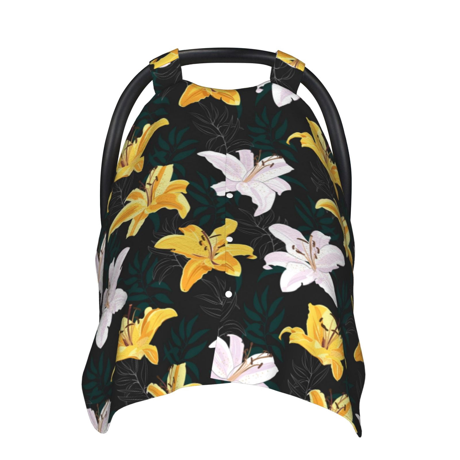 Car Seat Cover Baby - Lilies Flowers White Yellow Breathable Infant Car Seat Cover for Baby Carseat, Lightweight Comfort Baby Essentials Must Haves Newborn Stuff for Girl Boy