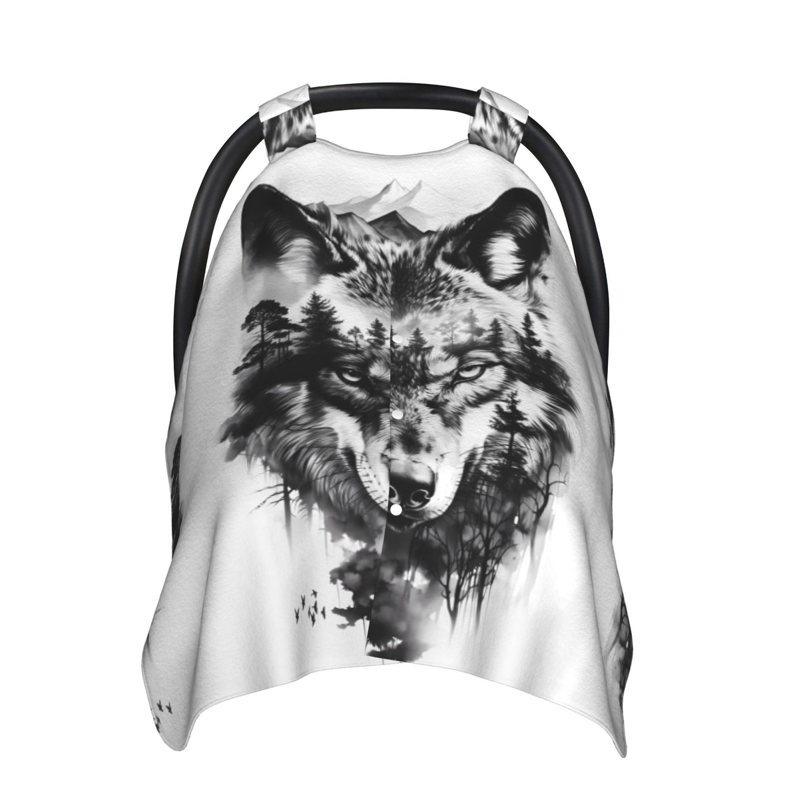 Car Seat Cover Baby - Majestic Wolf Landscape Breathable Infant Car Seat Cover for Baby Carseat, Lightweight Comfort Baby Essentials Must Haves Newborn Stuff for Girl Boy